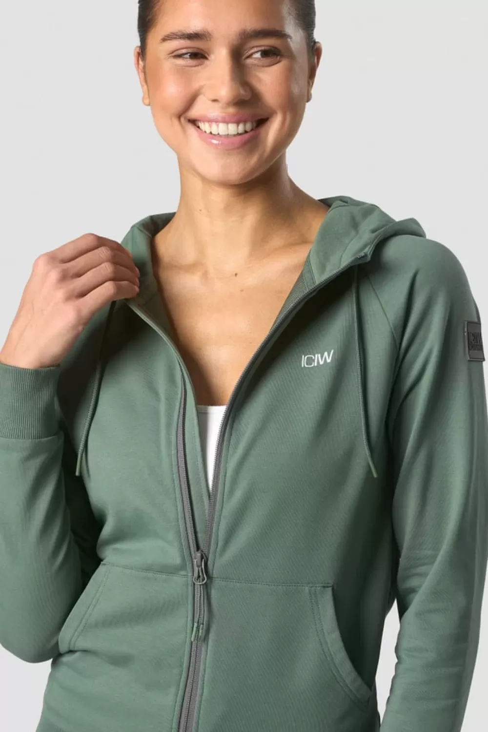 Women ICIW Activity Zip Hoodie Wmn Dark Sage Green