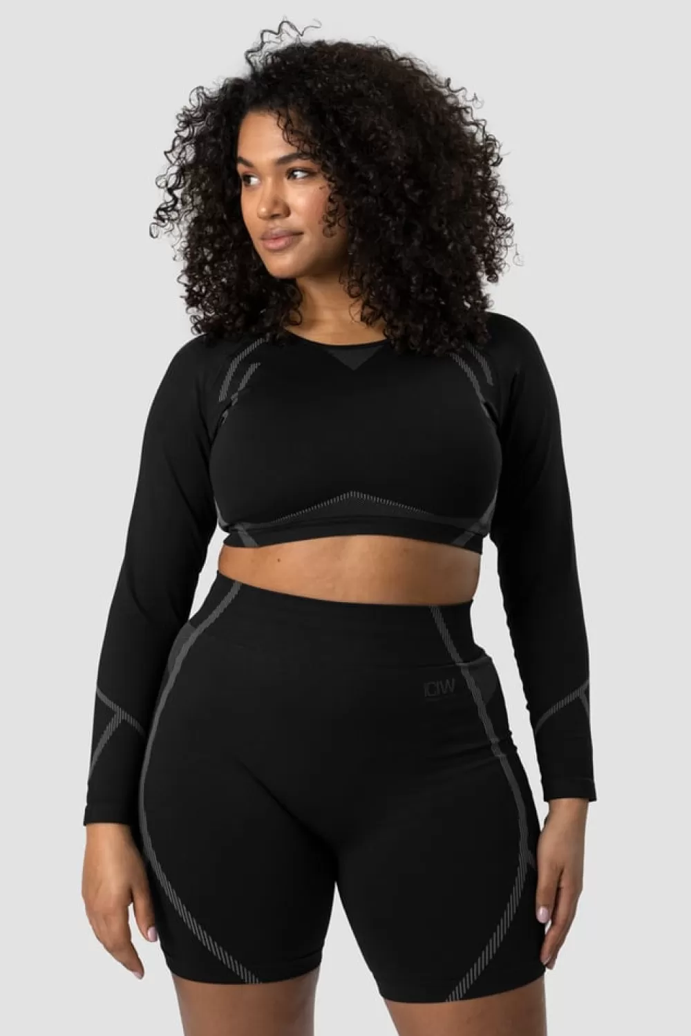 Women ICIW Blick Seamless Crop Top Black