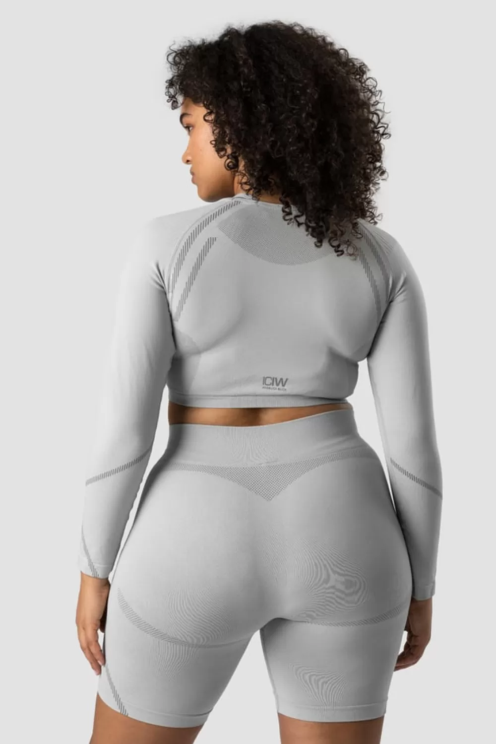 Women ICIW Blick Seamless Crop Top Light Grey