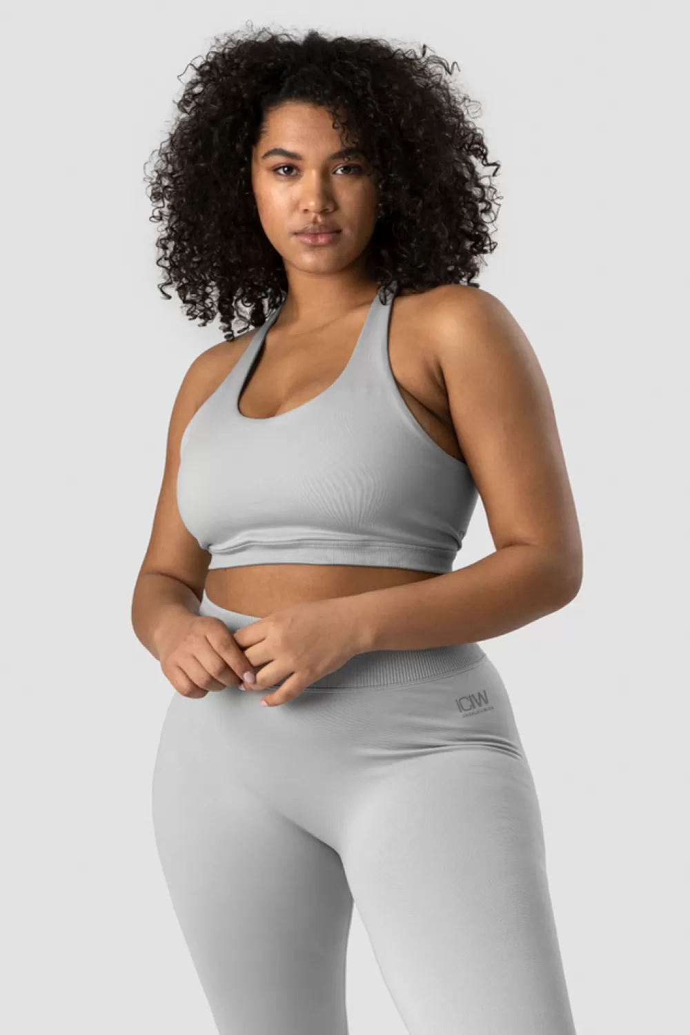 Women ICIW Blick Twisted Sports Bra Light Grey