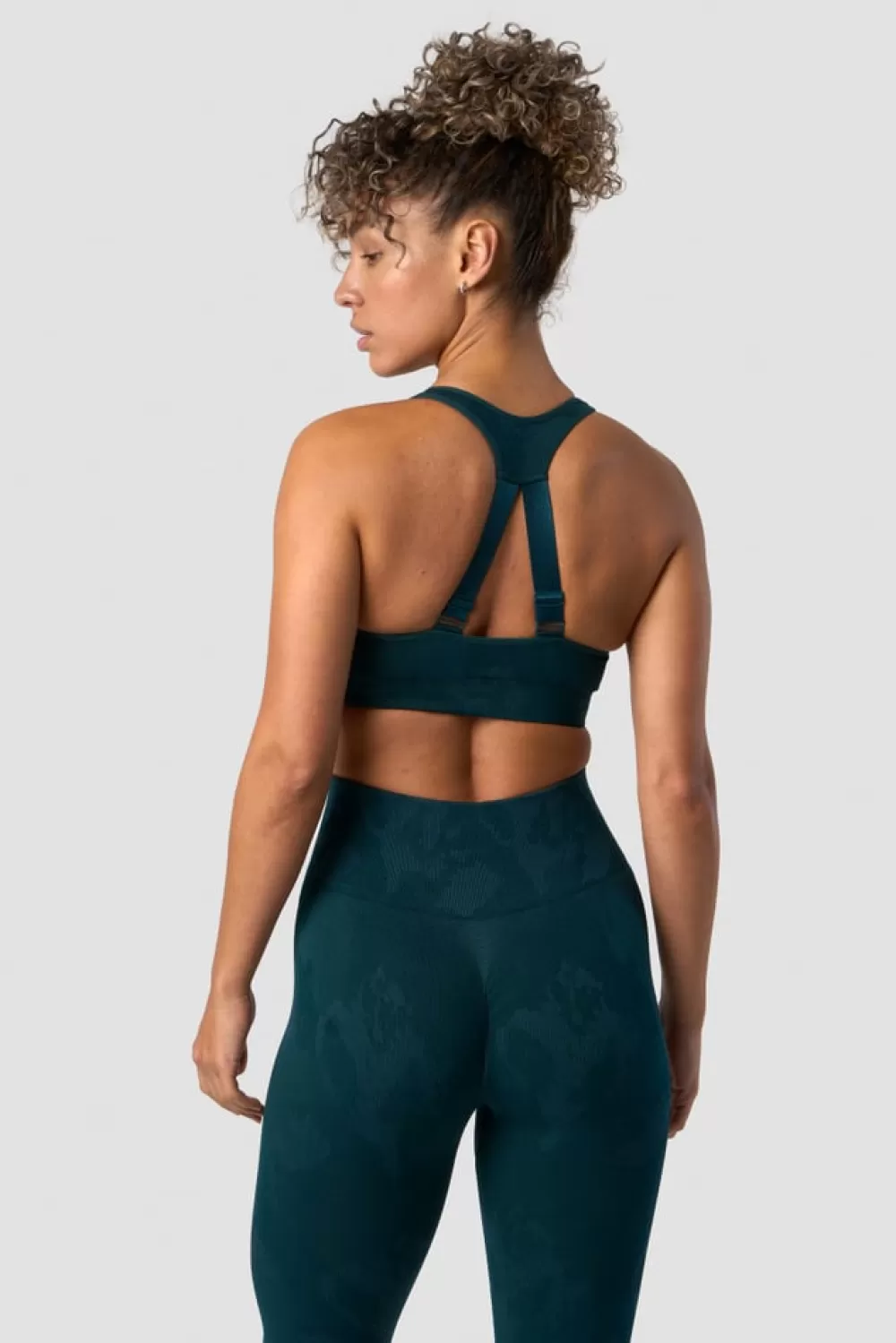 Women ICIW Camo Seamless Sports Bra Dk Teal