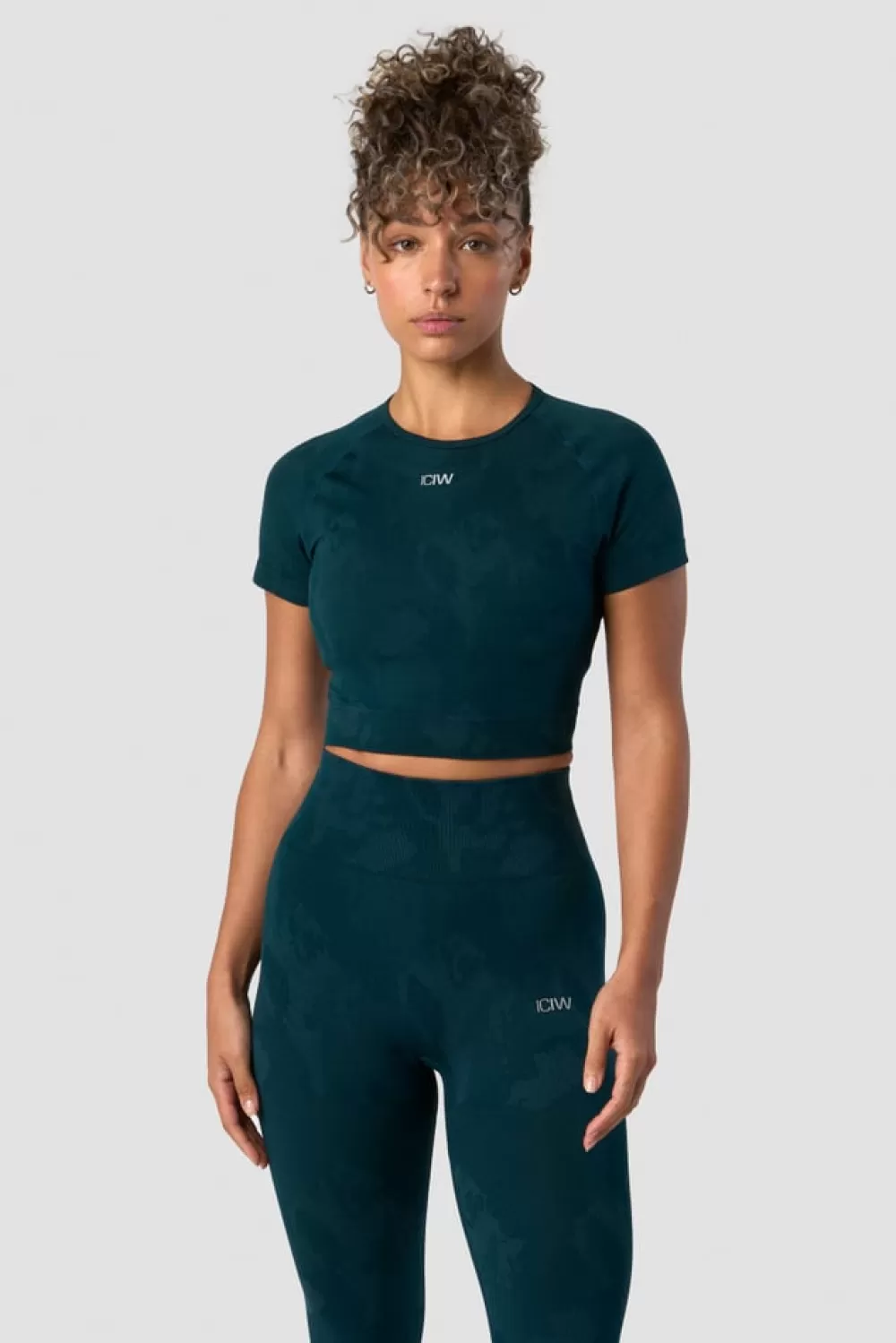 Women ICIW Camo Seamless T-shirt Dk Teal