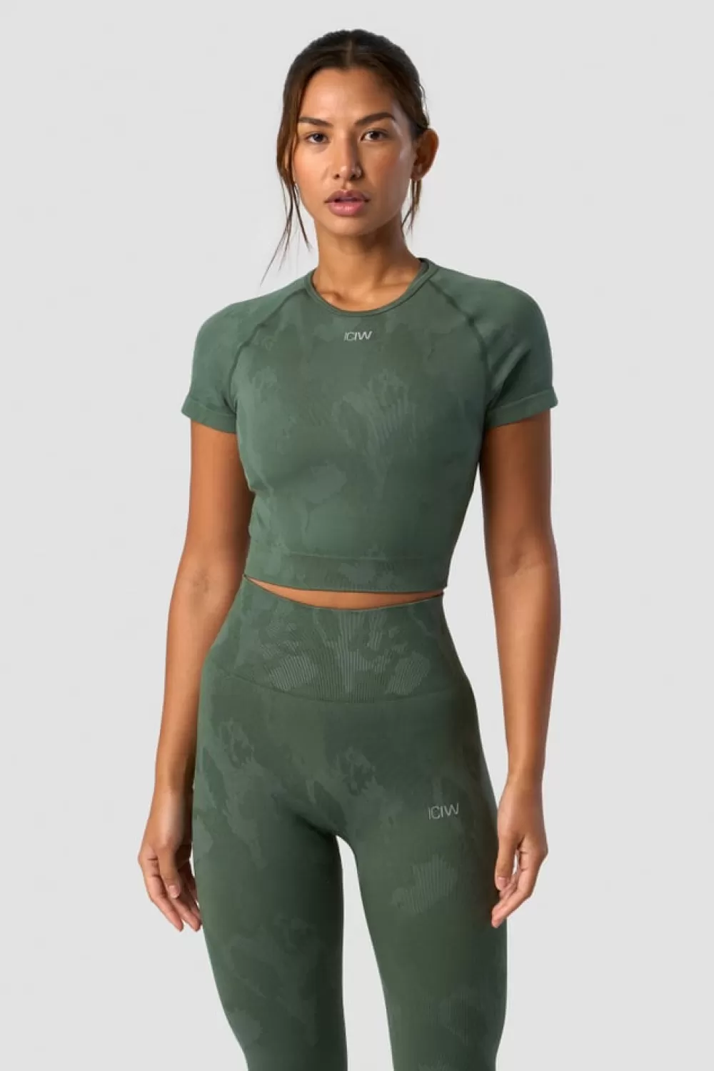 Women ICIW Camo Seamless T-shirt Green