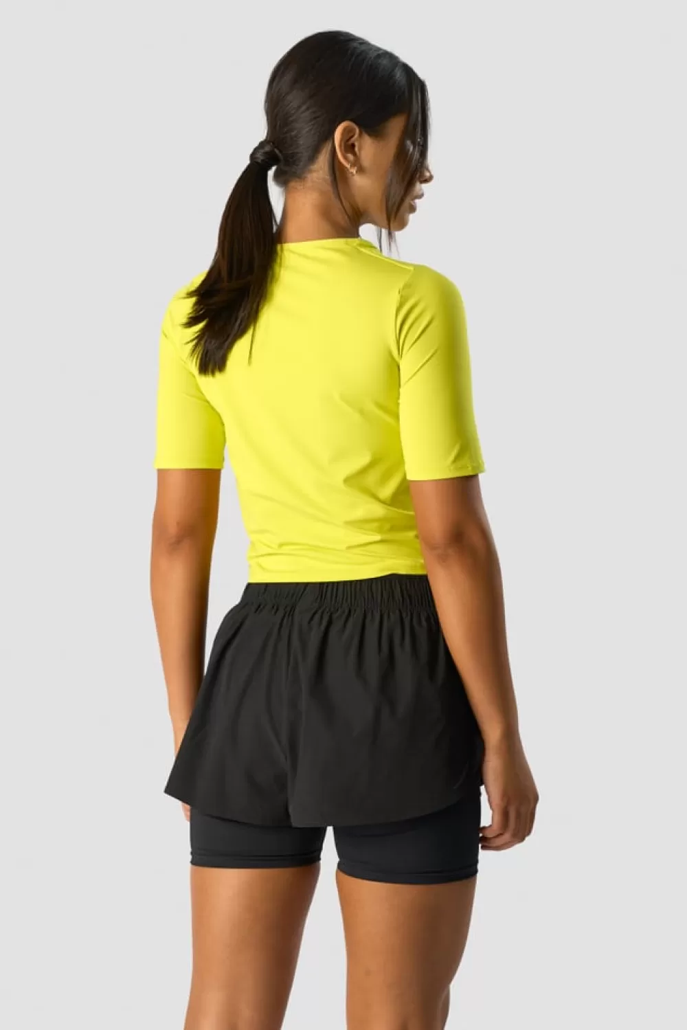 Women ICIW Charge Cropped Mid Sleeve Wmn Acid Yellow