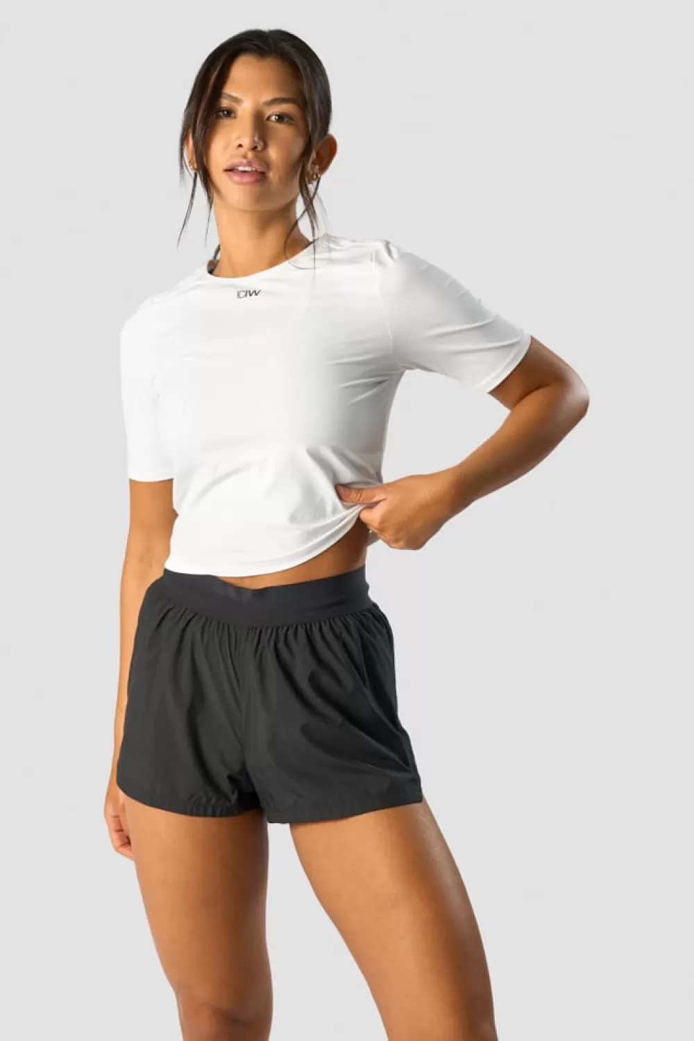 Women ICIW Charge Cropped Mid Sleeve Wmn White