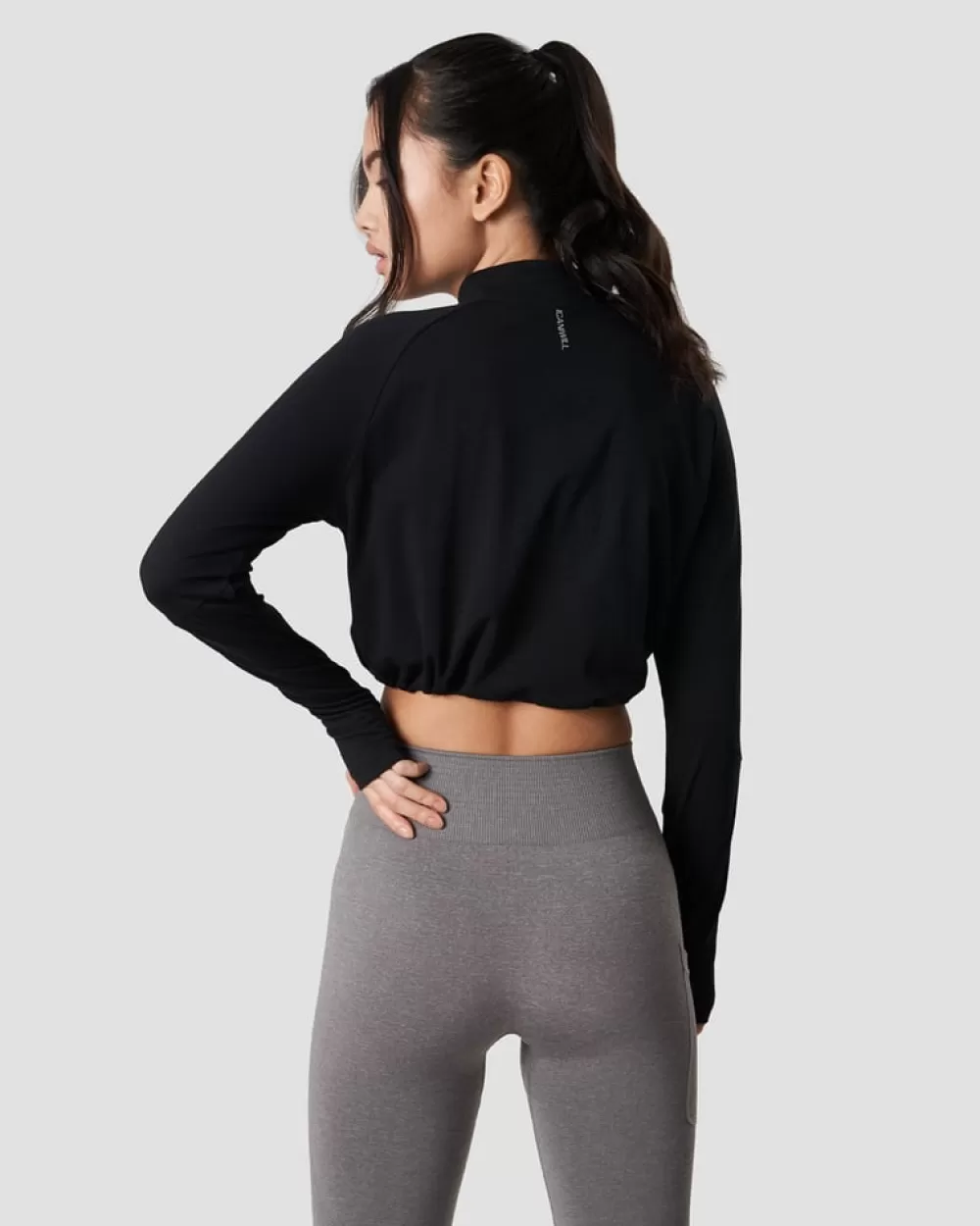 Women ICIW Define Cropped 1/4 Zip Adjustable Black