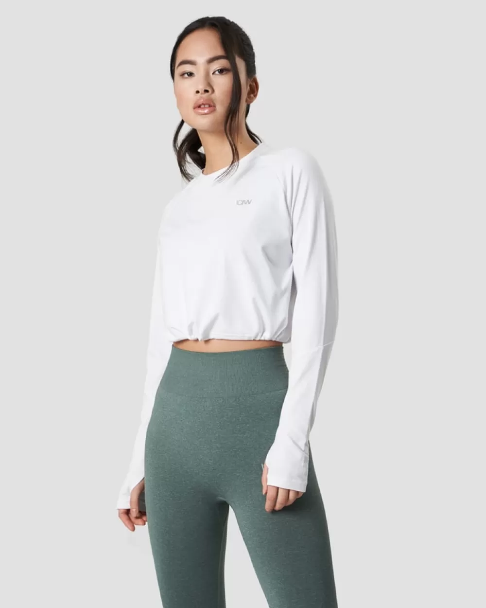 Women ICIW Define Cropped Adjustable Long Sleeve White