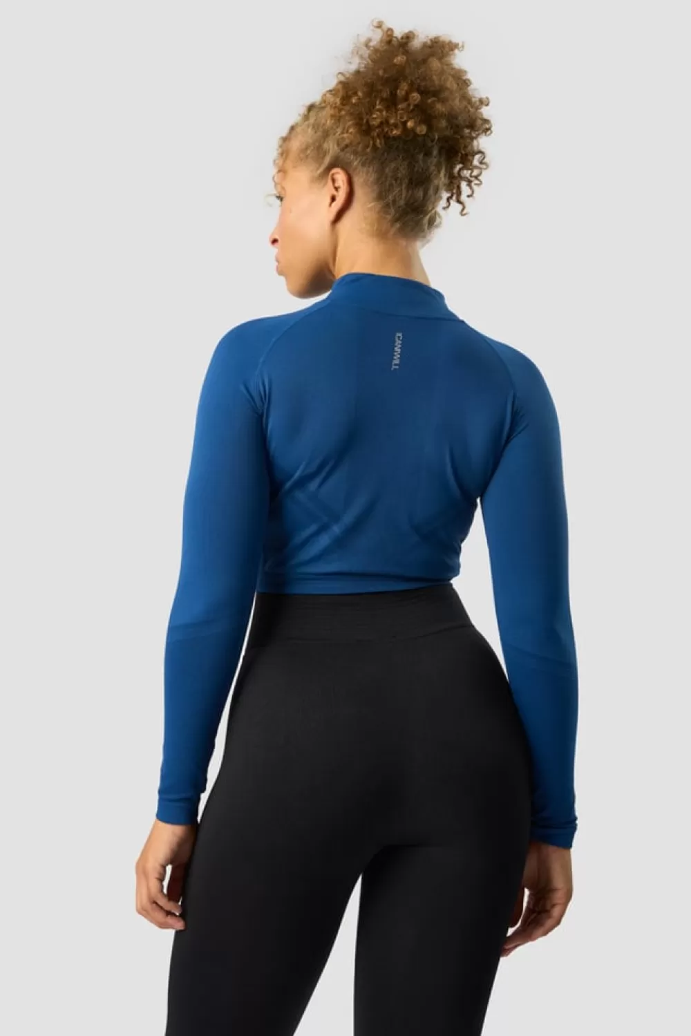 Women ICIW Define Seamless Cropped 1/4 Zip Dark Navy