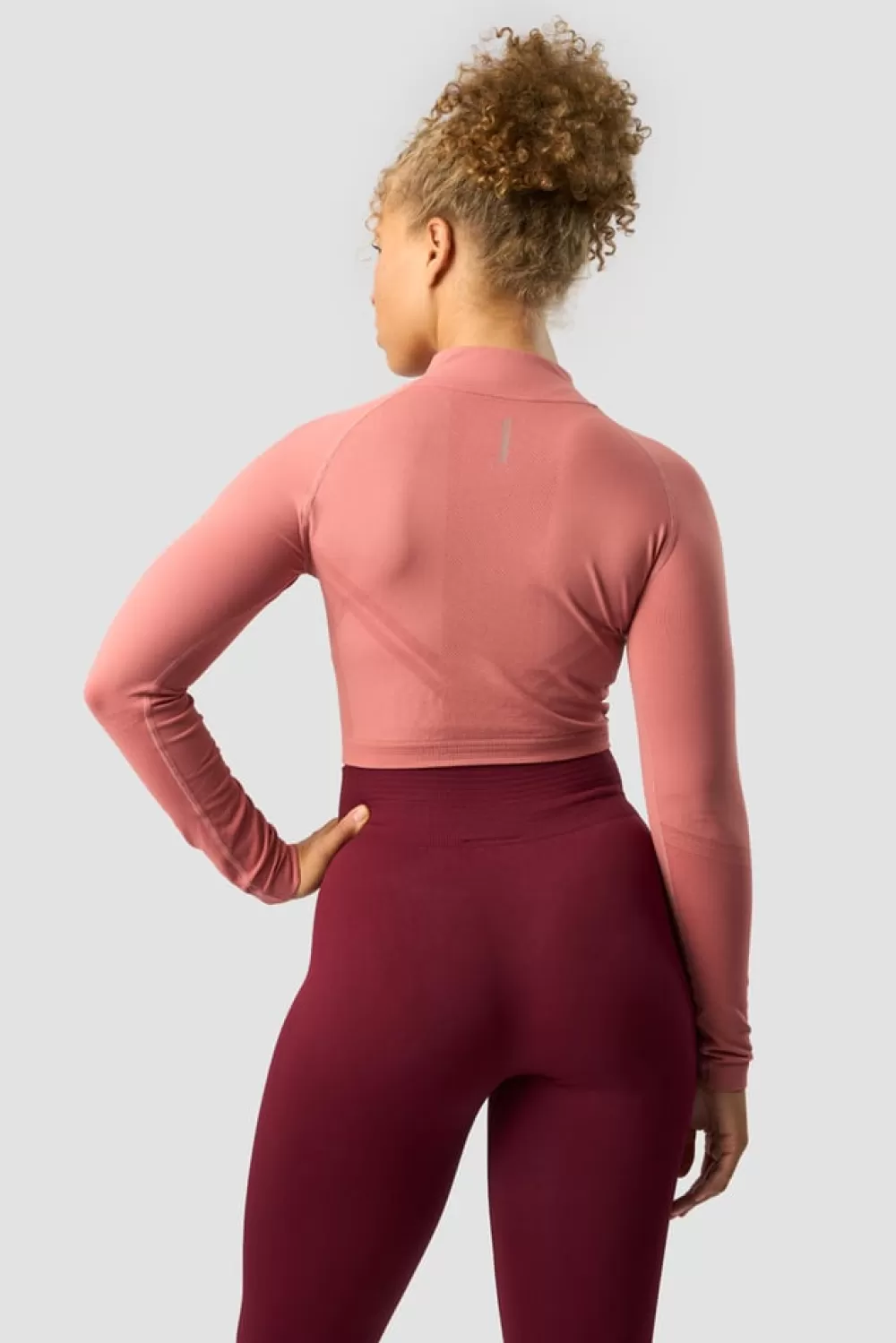 Women ICIW Define Seamless Cropped 1/4 Zip Rose