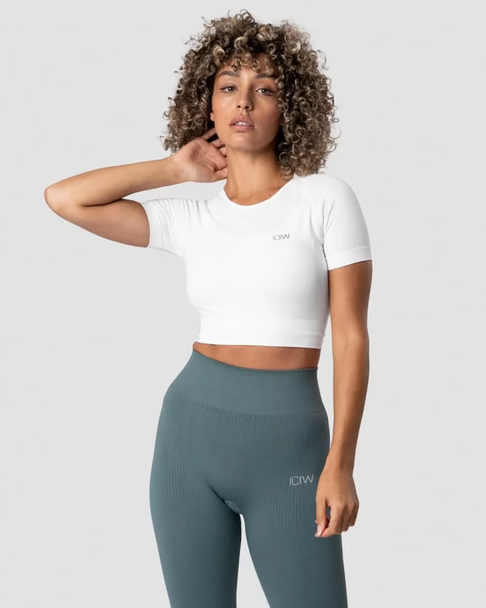 Women ICIW Define Seamless Cropped T-shirt White Wmn