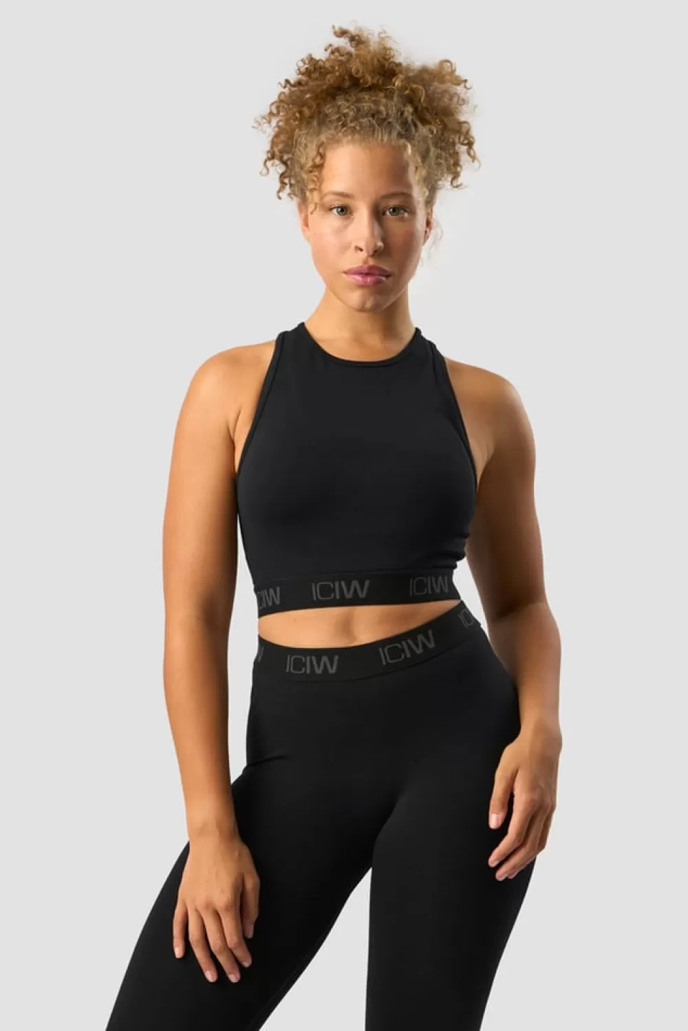 Women ICIW Define Seamless Logo Cropped Tank Top Black