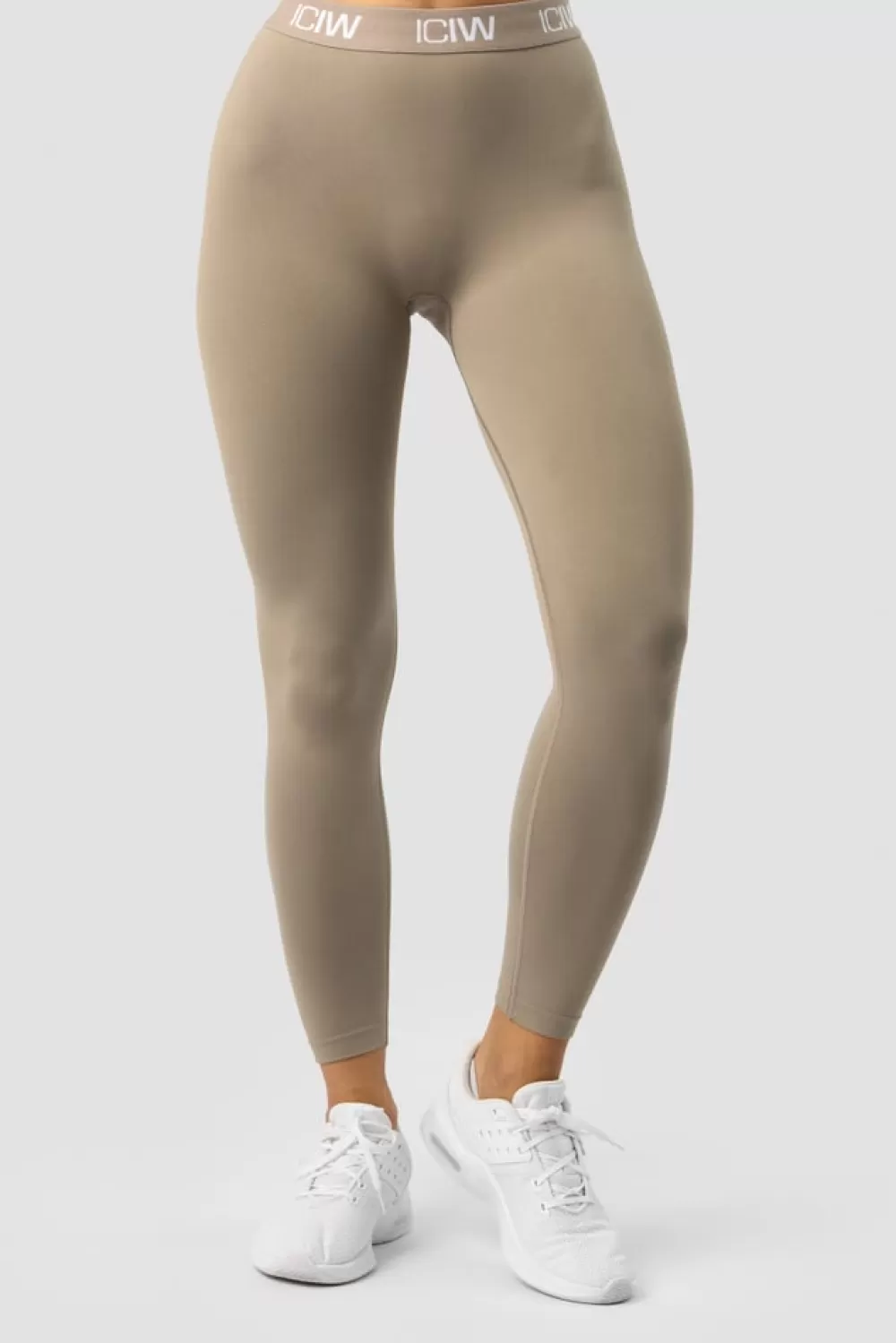 Women ICIW Define Seamless Logo Scrunch Tights Taupe