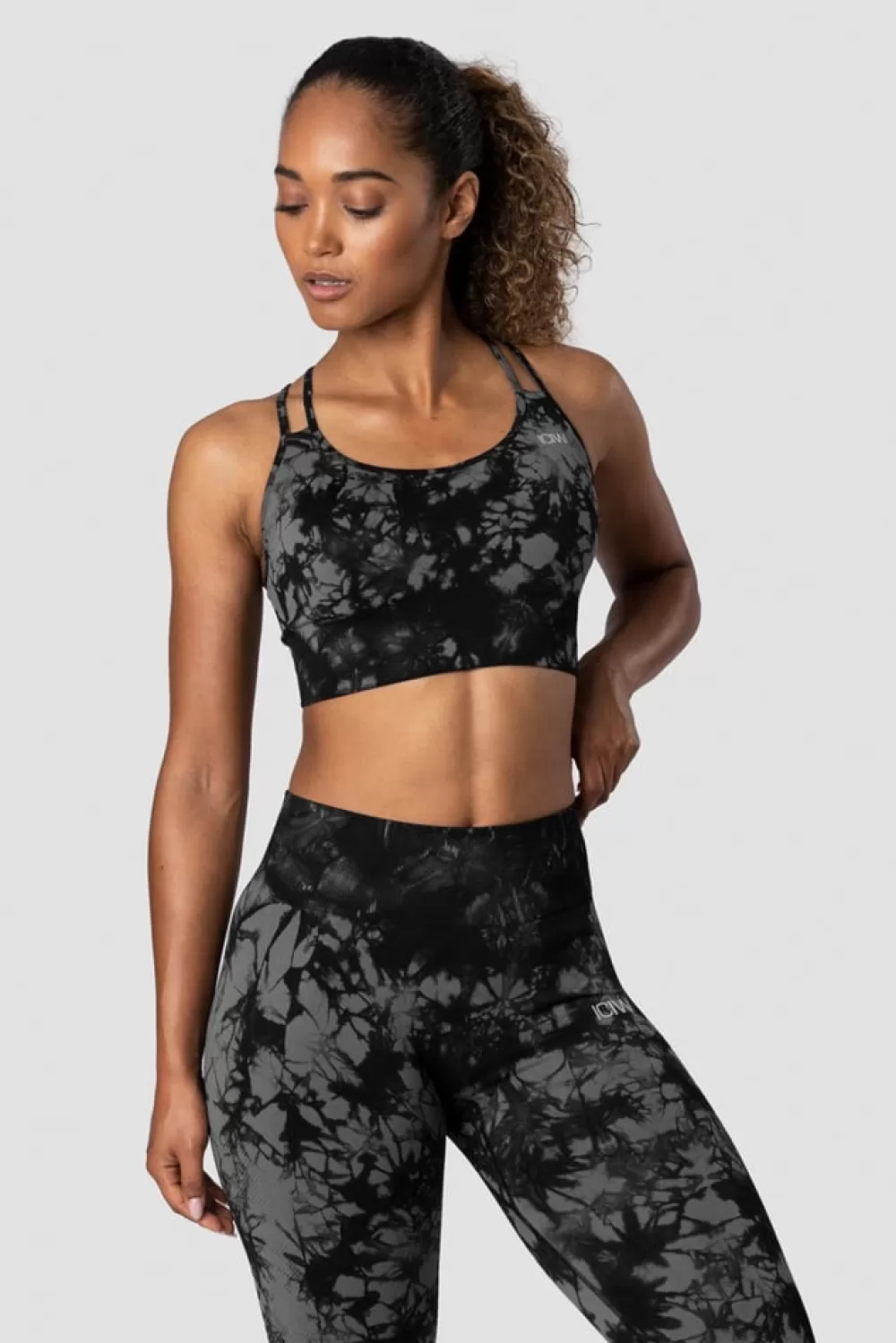 Women ICIW Define Seamless Tie Dye Sports Bra Black