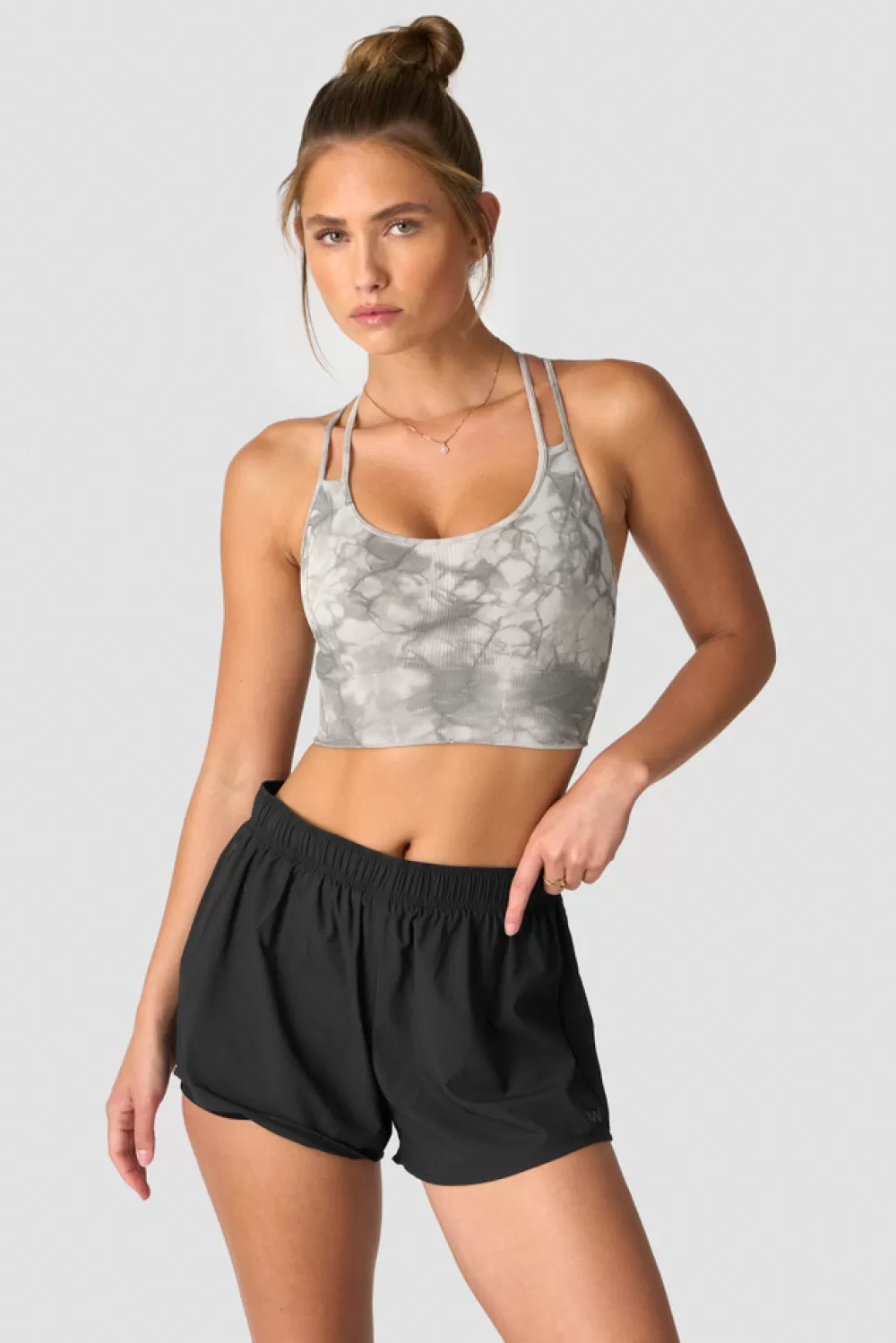 Women ICIW Define Seamless Tie Dye Sports Bra Grey