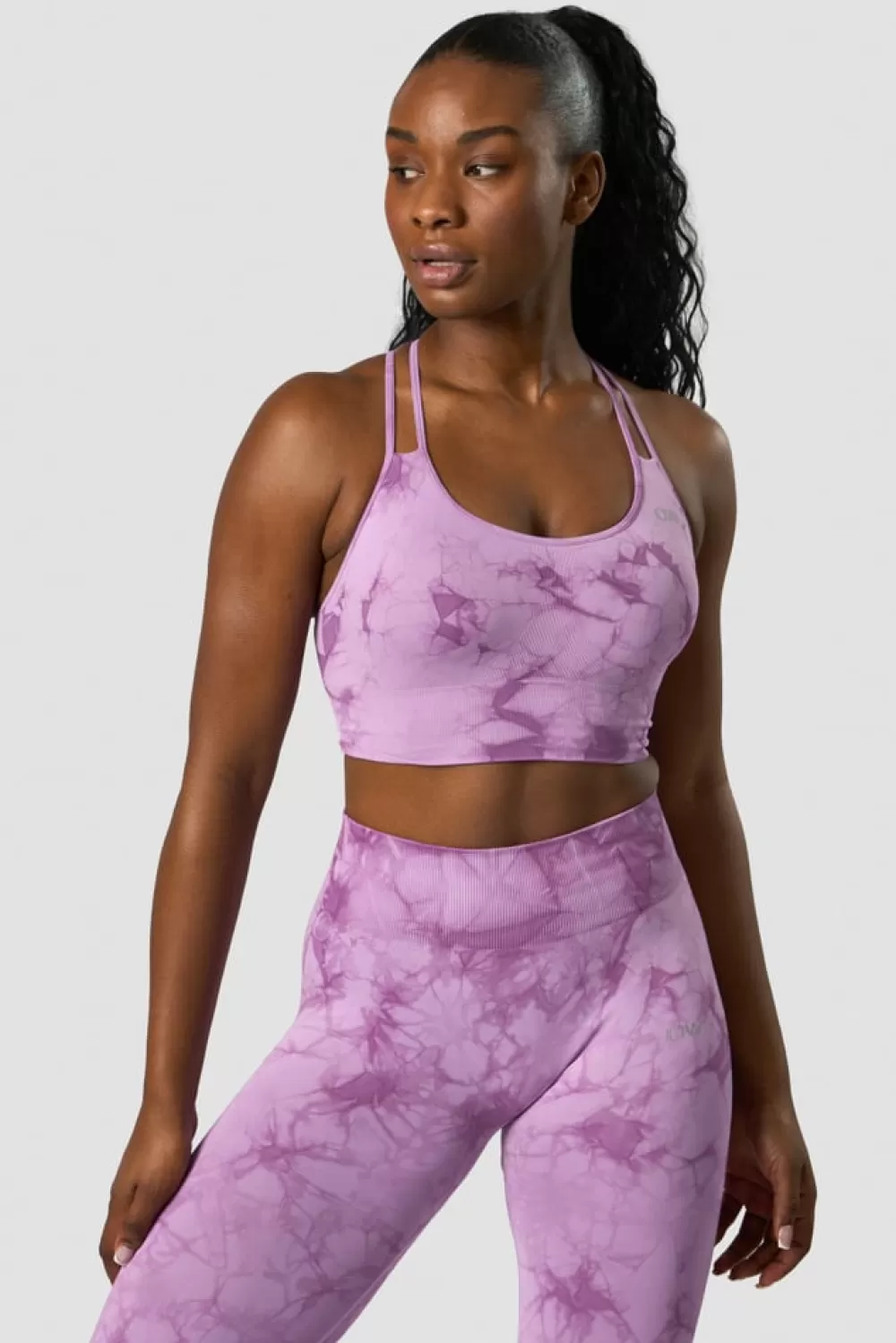 Women ICIW Define Seamless Tie Dye Sports Bra Lavender