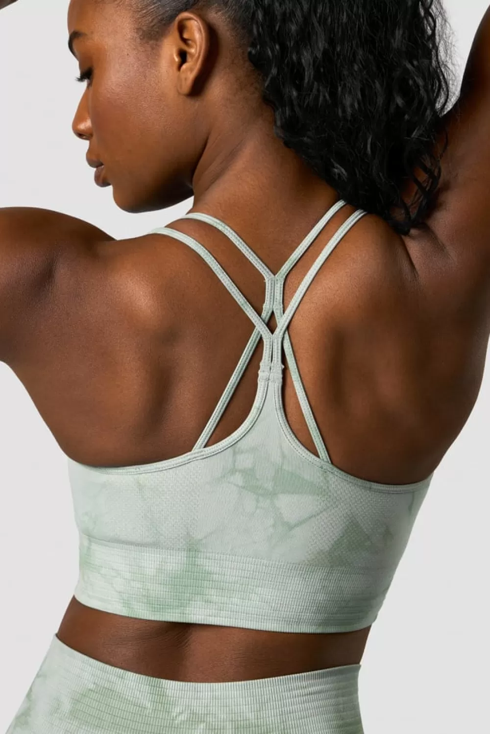 Women ICIW Define Seamless Tie Dye Sports Bra Light Sea Green
