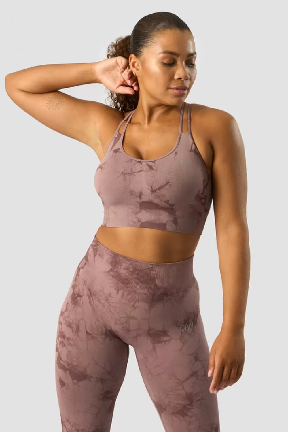 Women ICIW Define Seamless Tie Dye Sports Bra Mauve