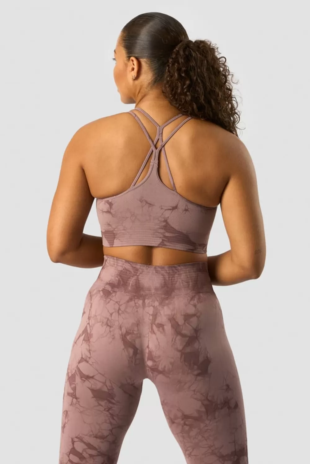 Women ICIW Define Seamless Tie Dye Sports Bra Mauve