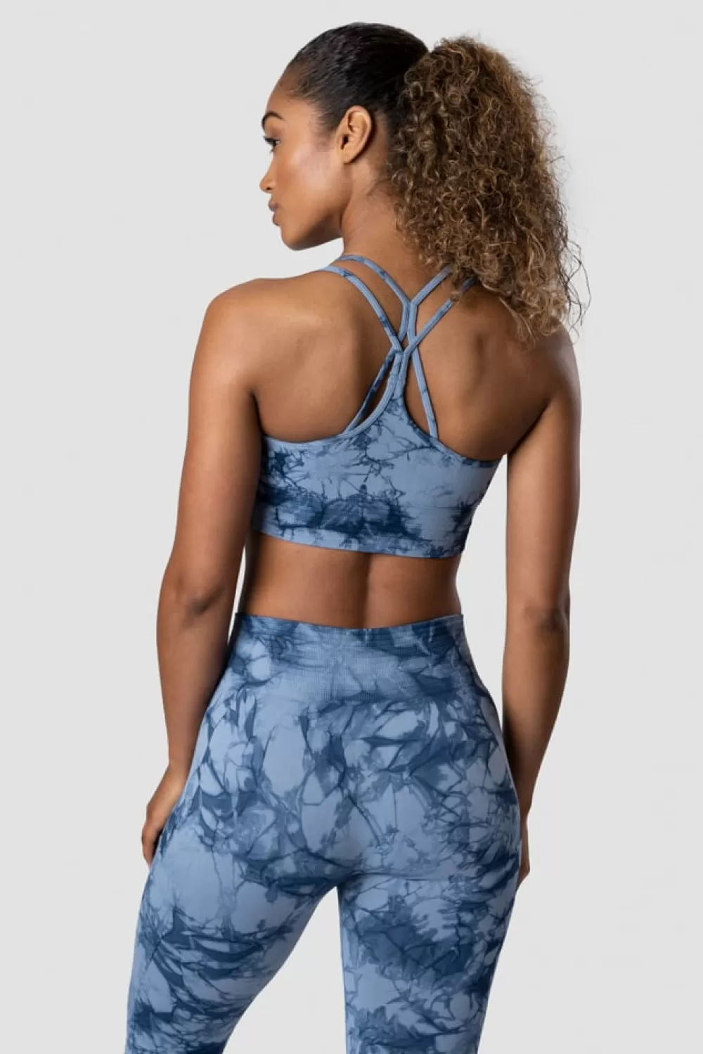 Women ICIW Define Seamless Tie Dye Sports Bra Urban Blue