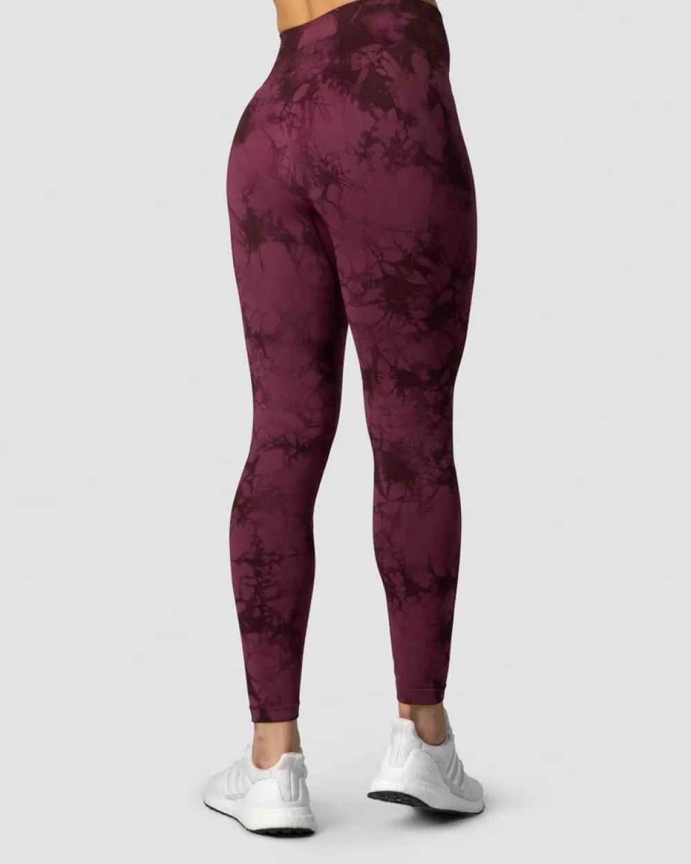 Women ICIW Define Seamless Tie Dye Tights Burgundy