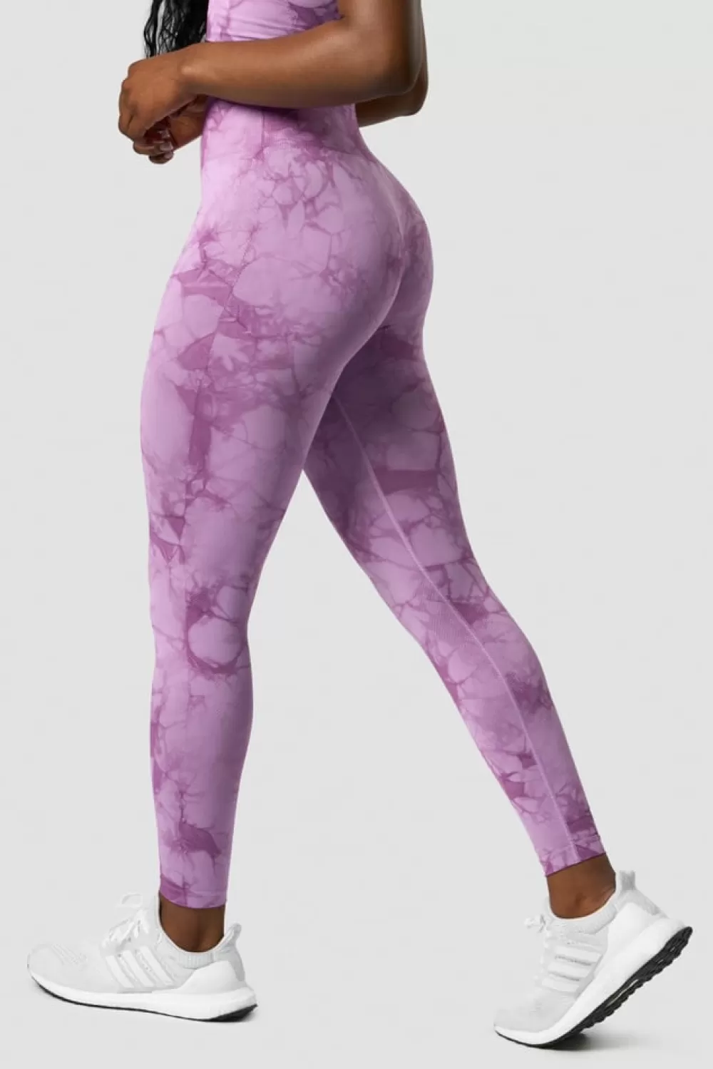 Women ICIW Define Seamless Tie Dye Tights Lavender