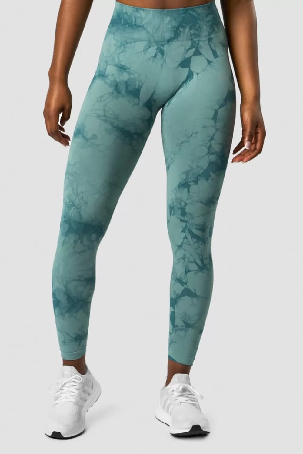 Women ICIW Define Seamless Tie Dye Tights Teal