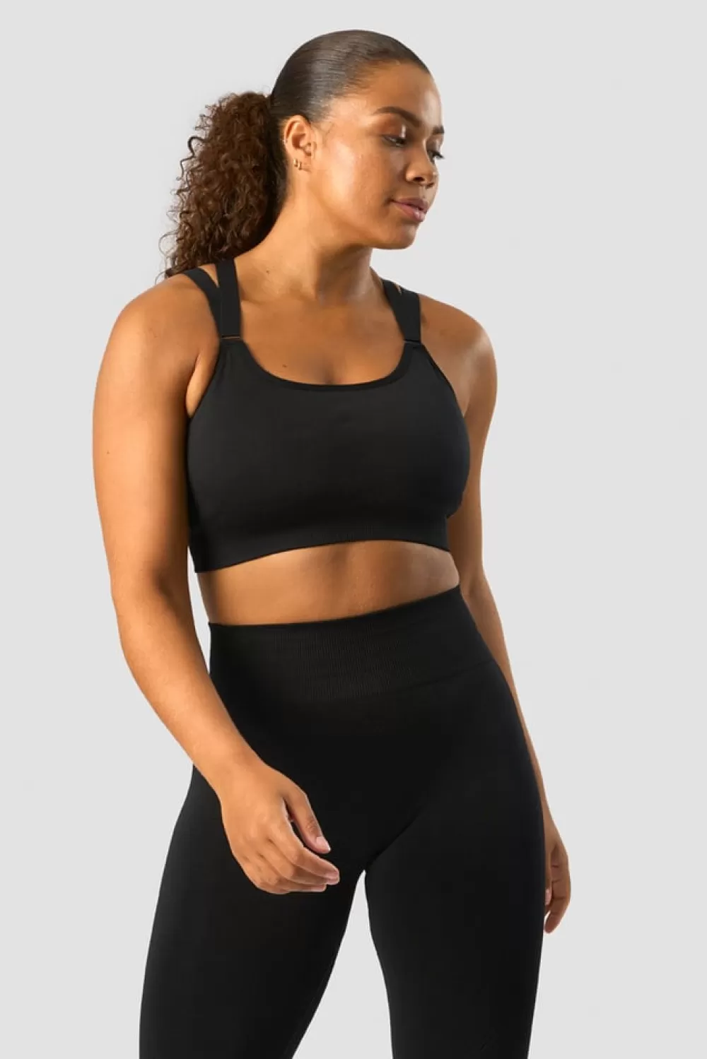 Women ICIW Deluxe Seamless Adjustable Sports Bra Black