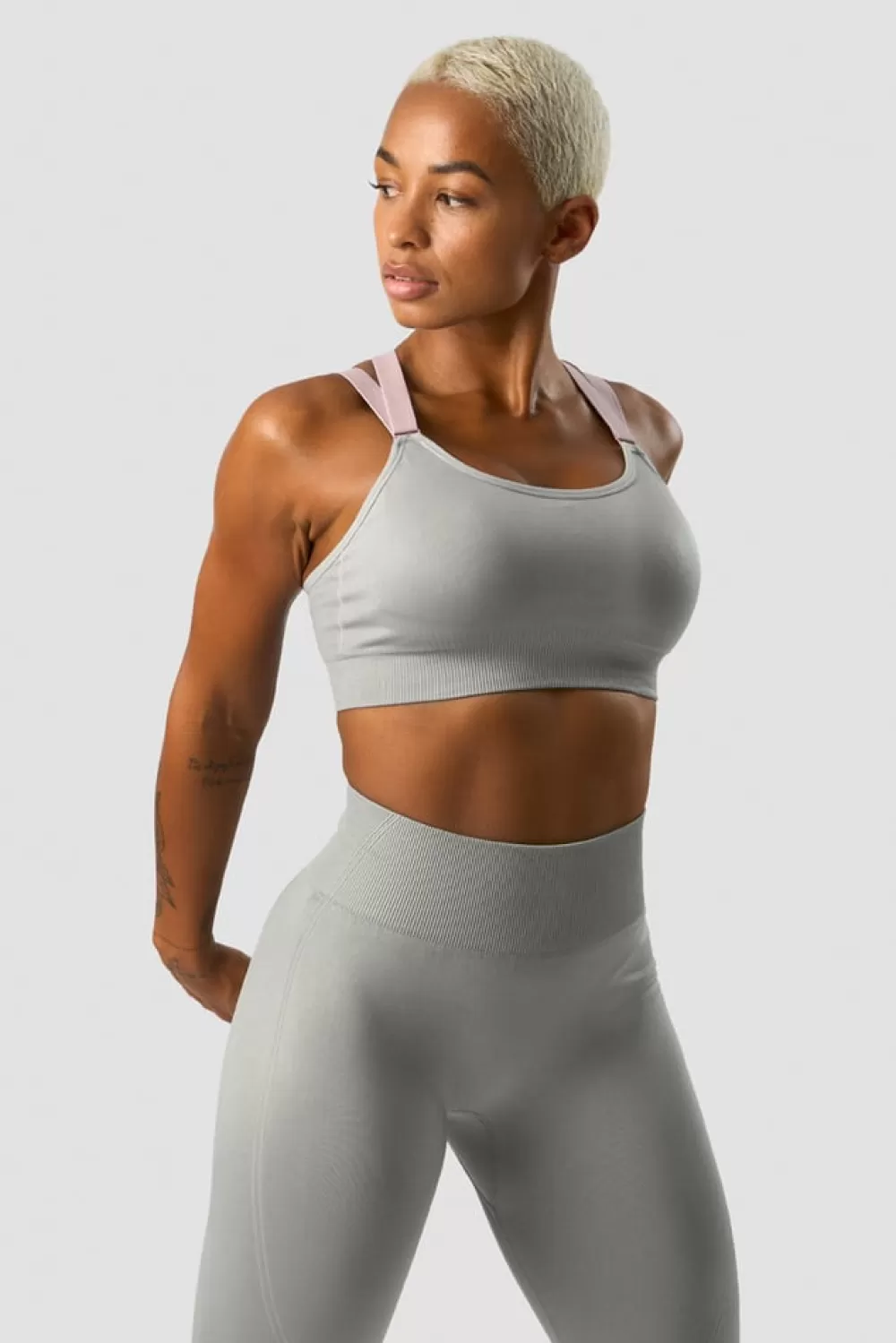 Women ICIW Deluxe Seamless Adjustable Sports Bra Grey