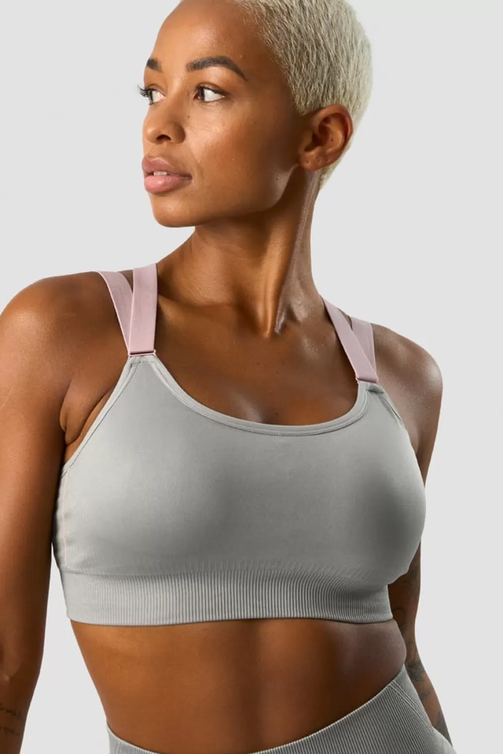 Women ICIW Deluxe Seamless Adjustable Sports Bra Grey