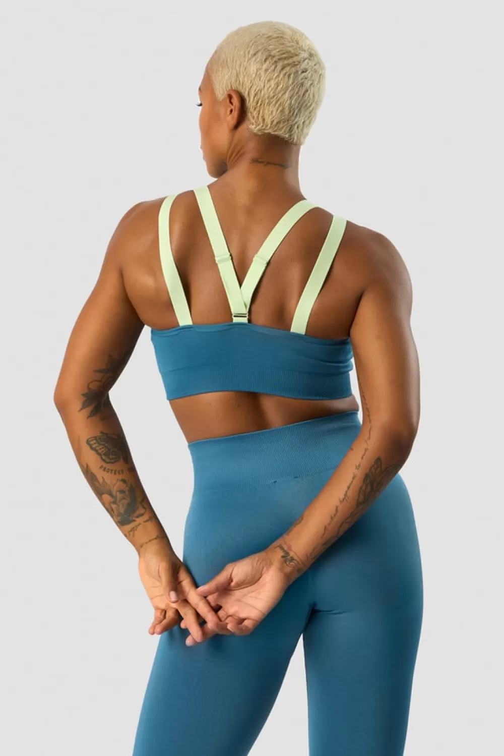 Women ICIW Deluxe Seamless Adjustable Sports Bra Teal