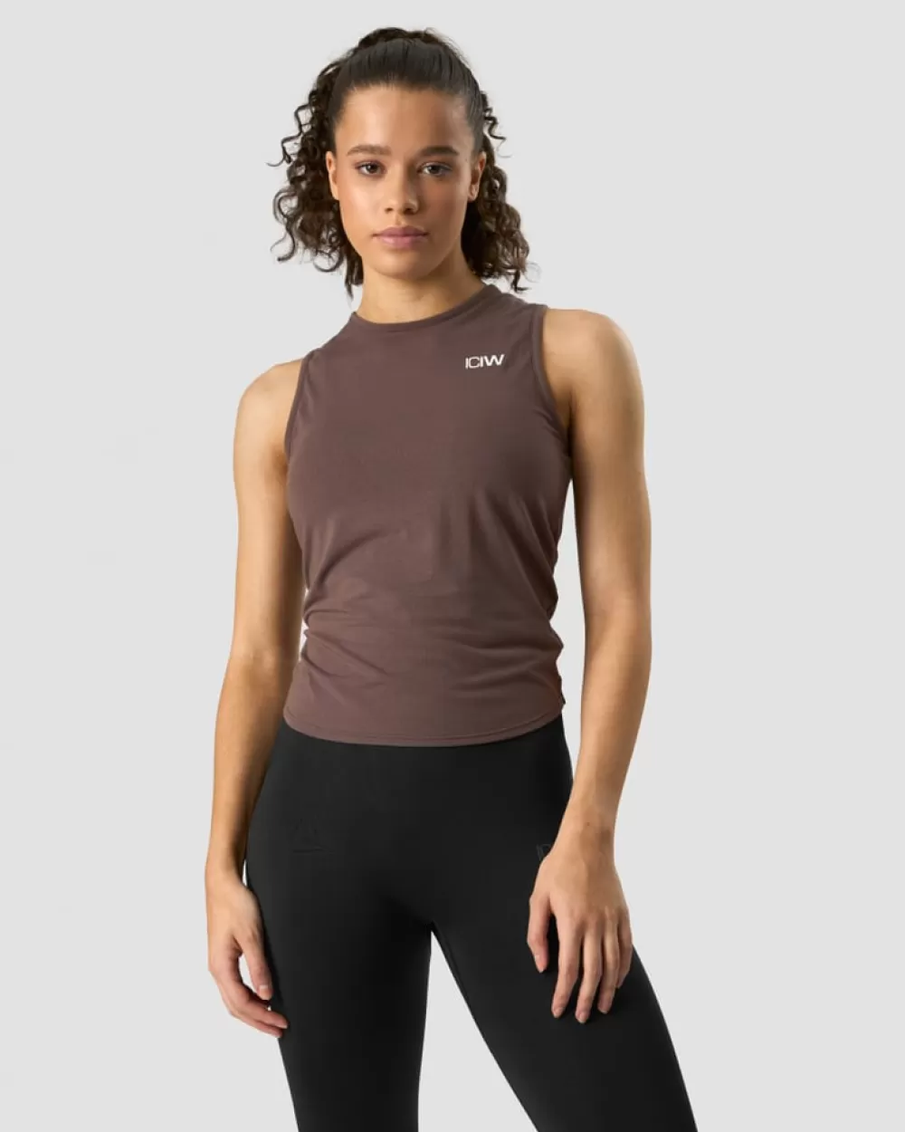 Women ICIW Empowering Open Back Tank Chestnut Brown