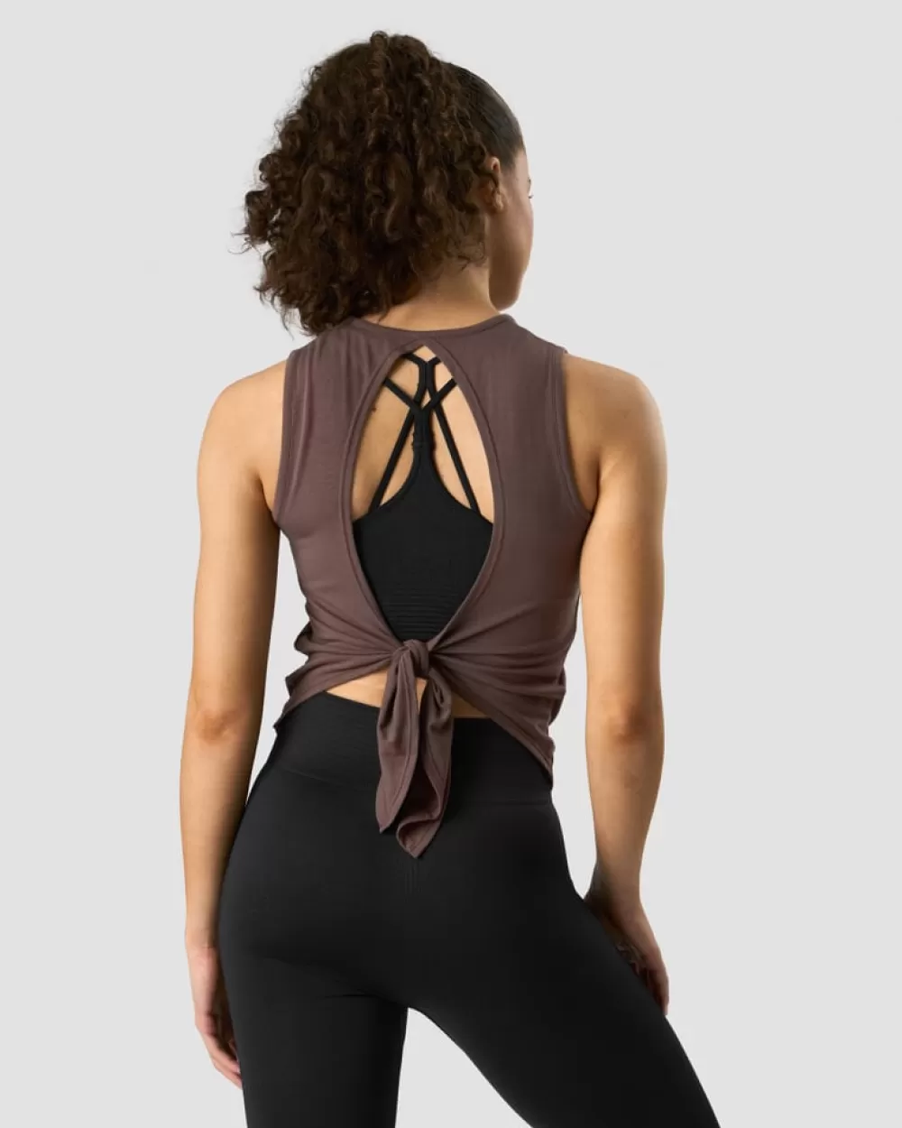 Women ICIW Empowering Open Back Tank Chestnut Brown