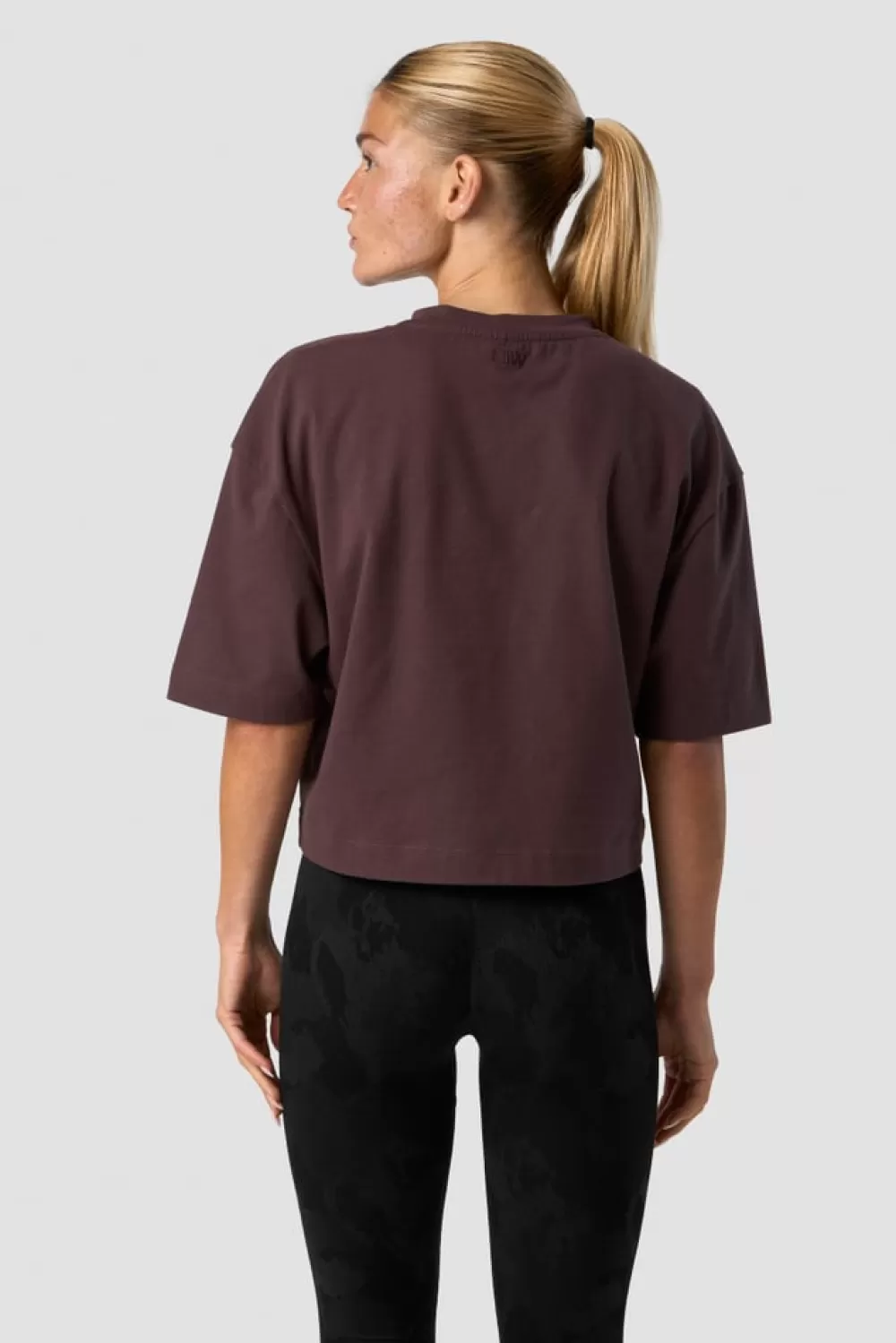 Women ICIW Everyday Cotton Cropped T-shirt Burgundy