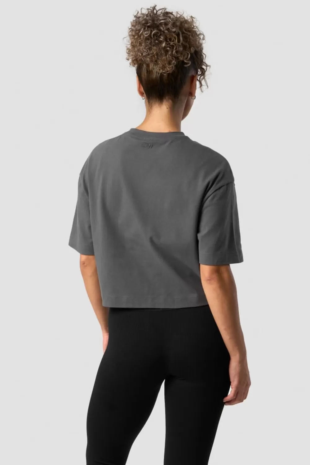 Women ICIW Everyday Cotton Cropped T-shirt Dark Grey