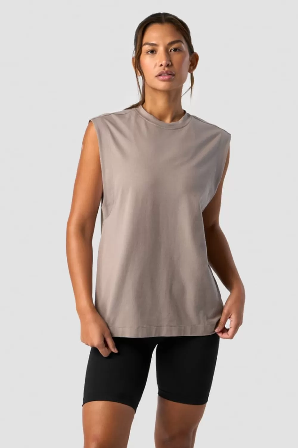 Women ICIW Everyday Cotton Tank Top Greige