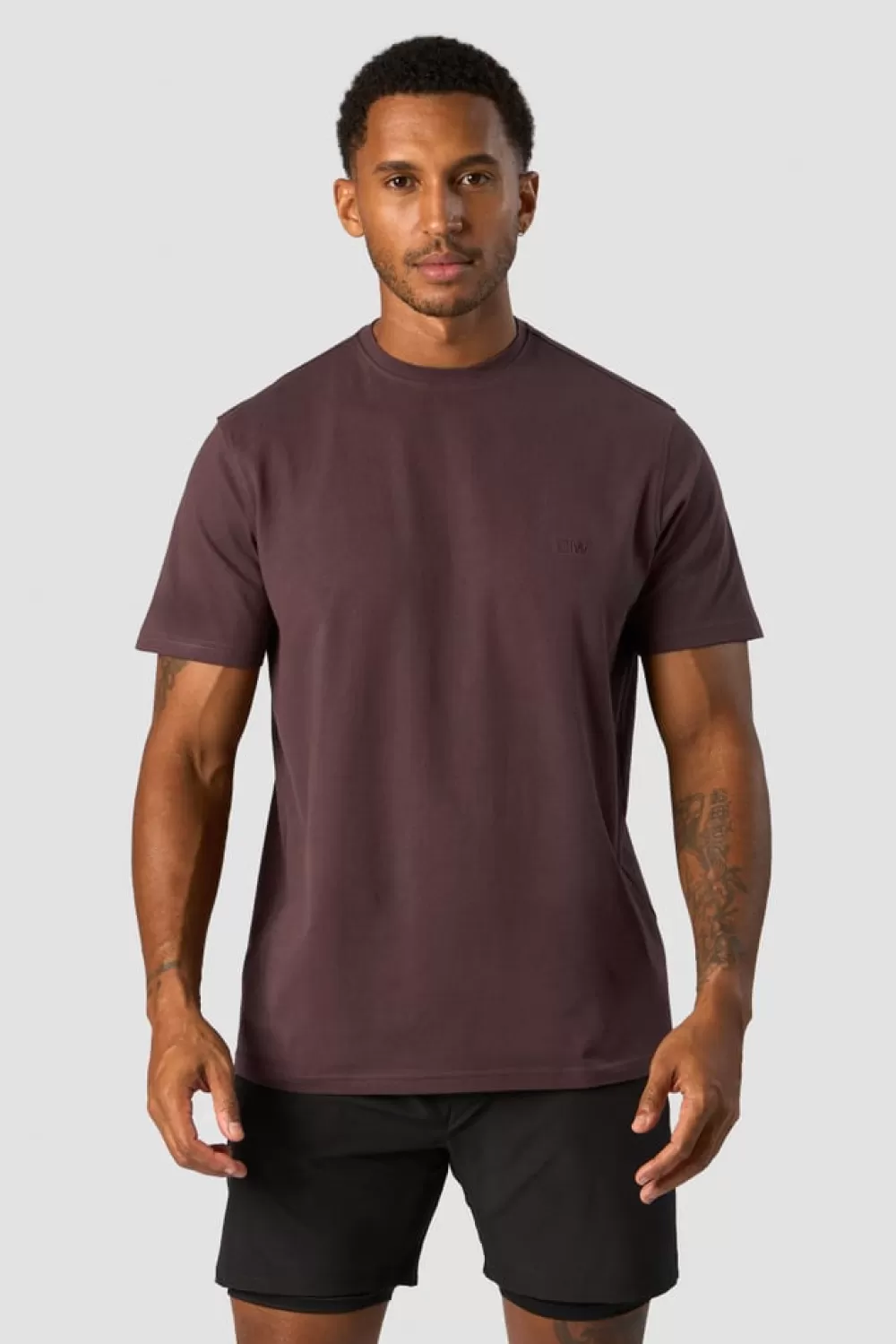 Women ICIW Everyday Cotton T-shirt Side Logo Men Burgundy