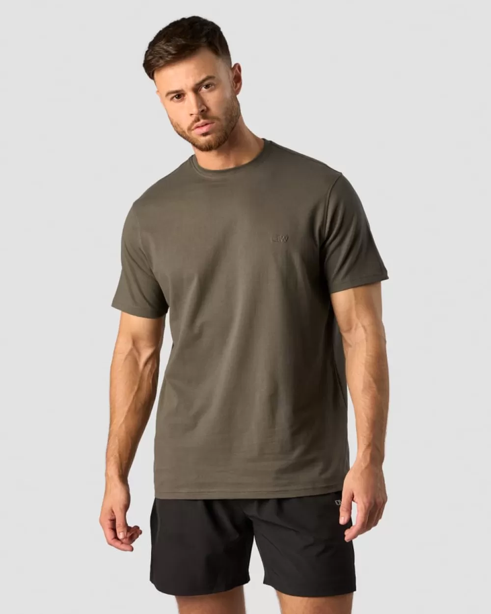 Women ICIW Everyday Cotton T-shirt Side Logo Men Khaki Green