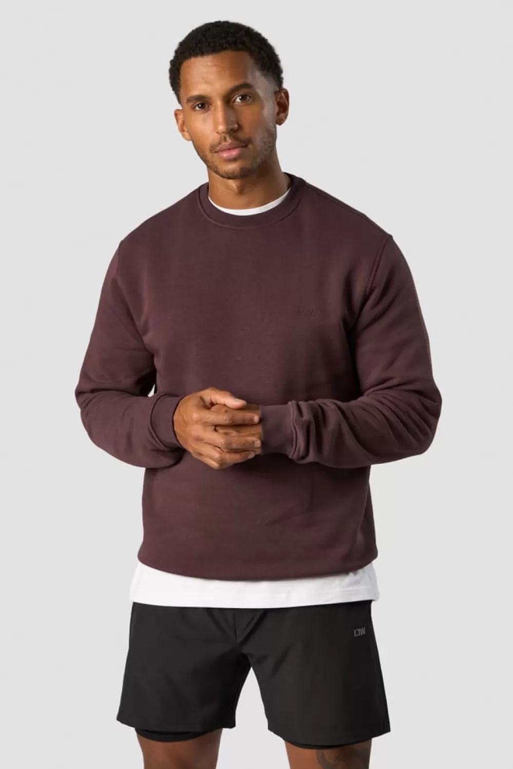 Women ICIW Everyday Crewneck Side Logo Men Burgundy