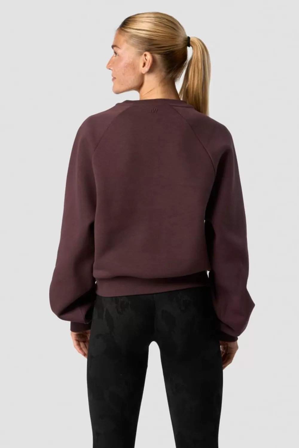 Women ICIW Everyday Cropped Crewneck Burgundy