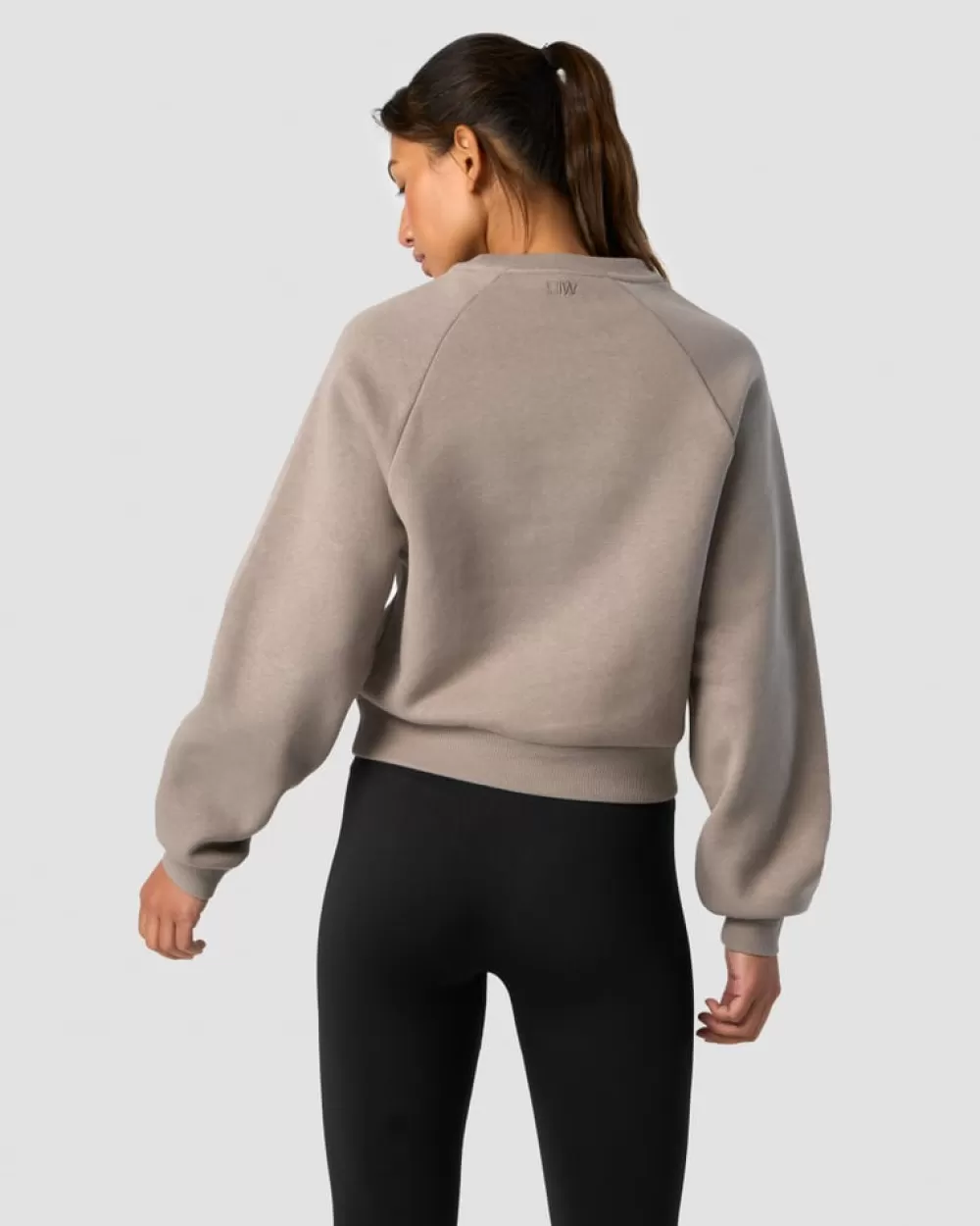 Women ICIW Everyday Cropped Crewneck Greige