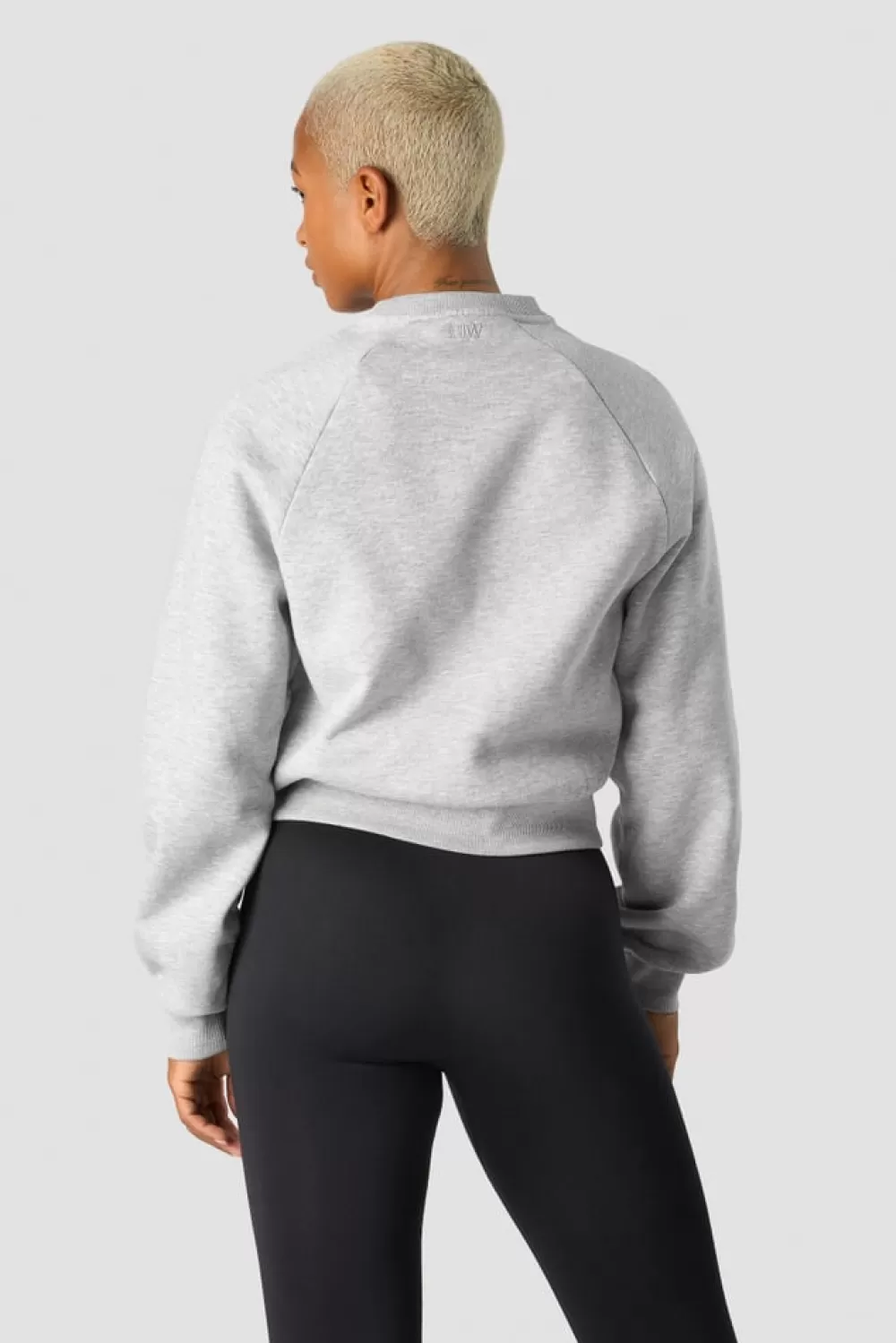 Women ICIW Everyday Cropped Crewneck Light Grey Melange