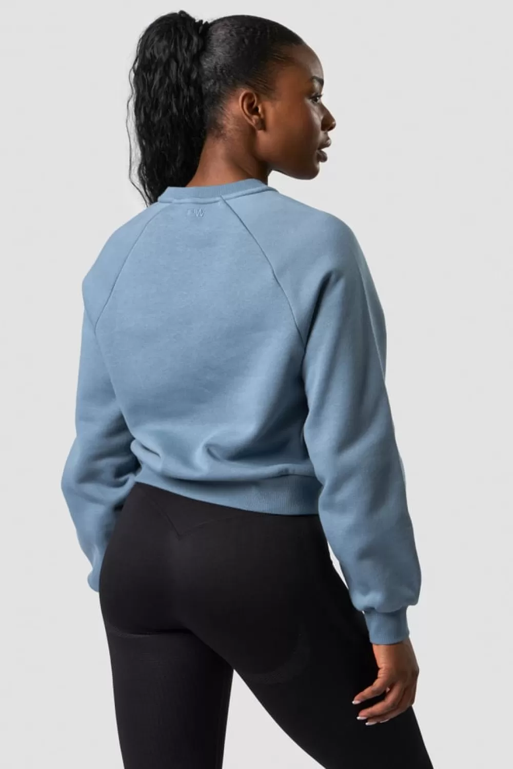 Women ICIW Everyday Cropped Crewneck Steel Blue