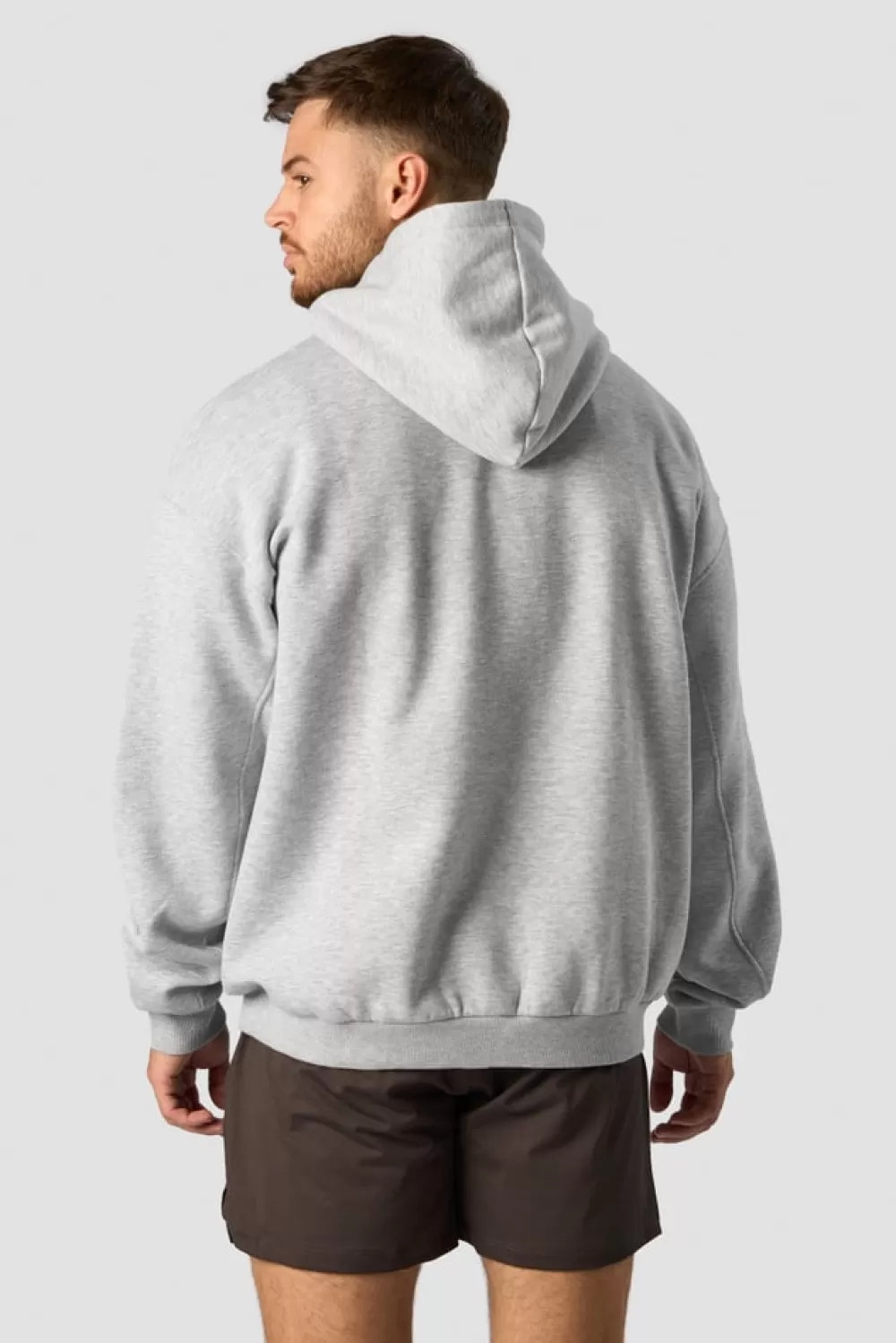 Women ICIW Everyday Relaxed Hoodie Center Logo Men Light Grey Melange