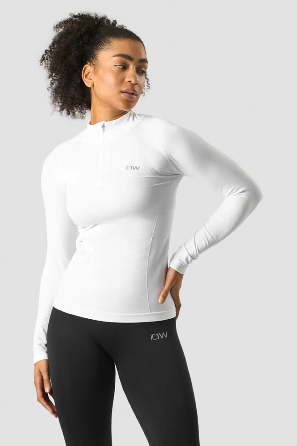 Women ICIW Everyday Seamless 1/4 Zip Wmn White