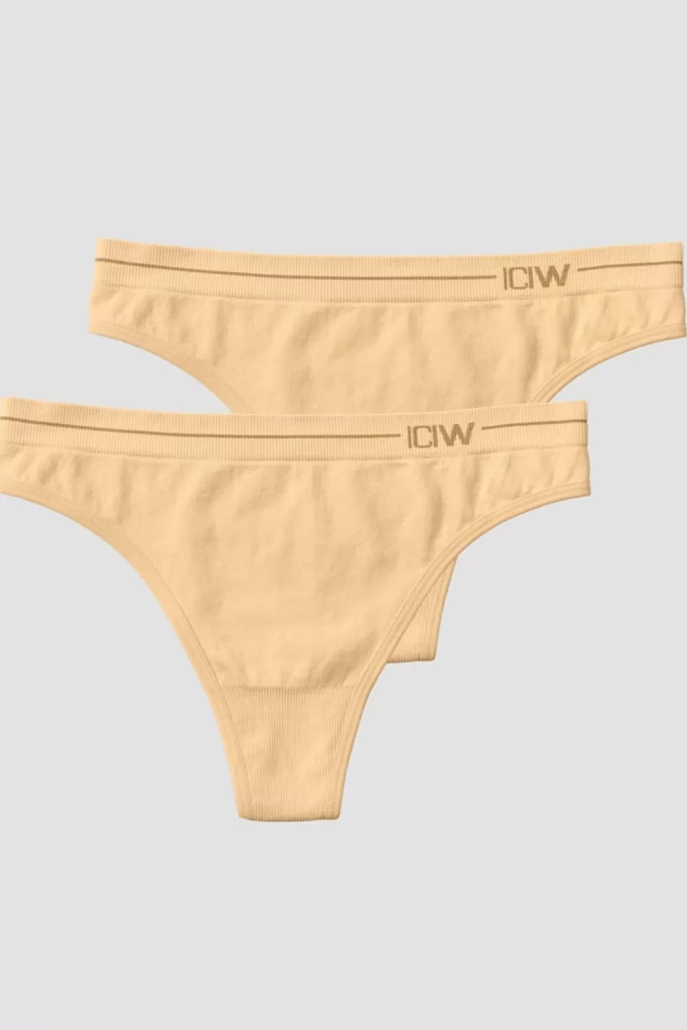 Women ICIW Everyday Seamless Thong 2-pack Beige