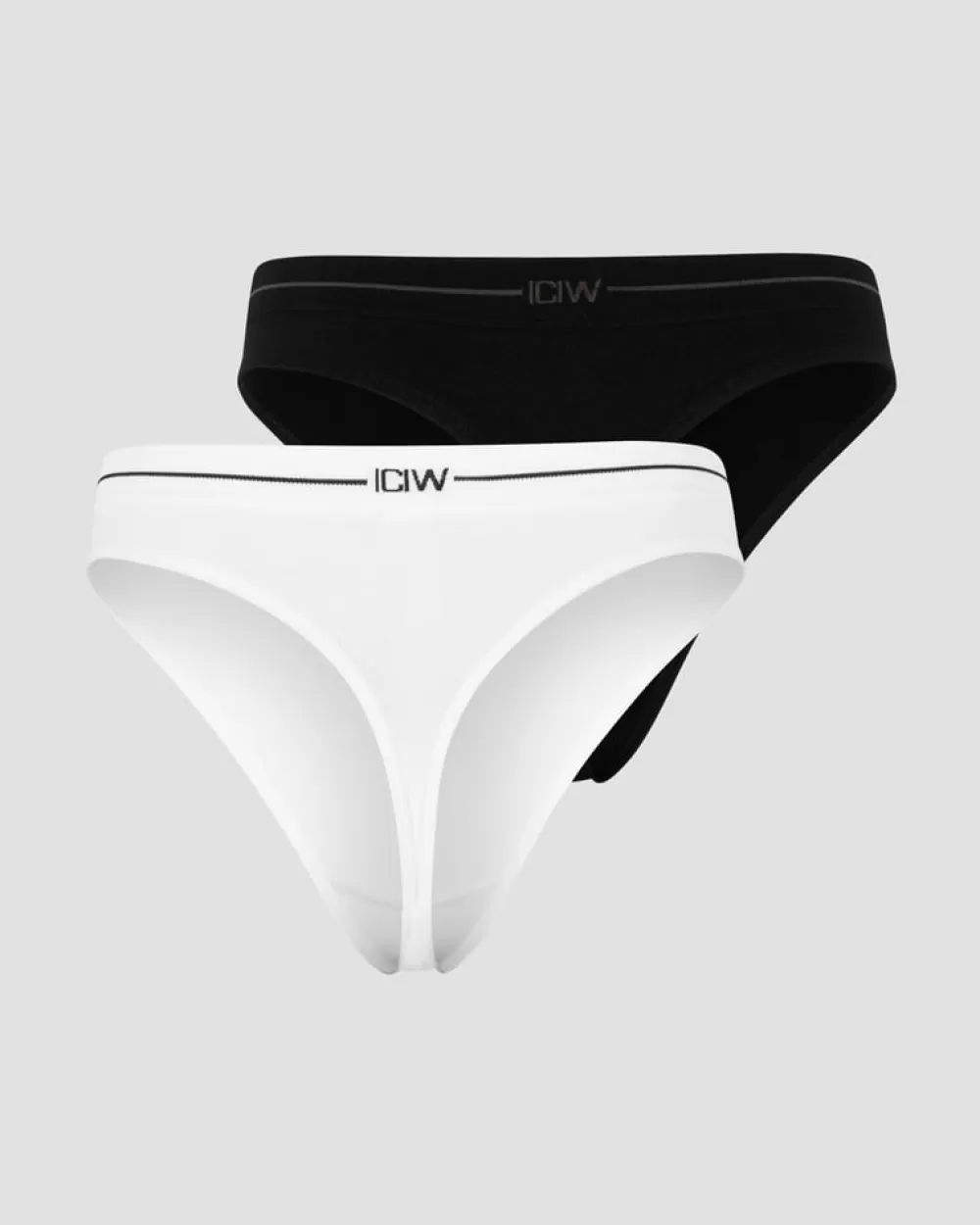 Women ICIW Everyday Seamless Thong 2-pack Black/White