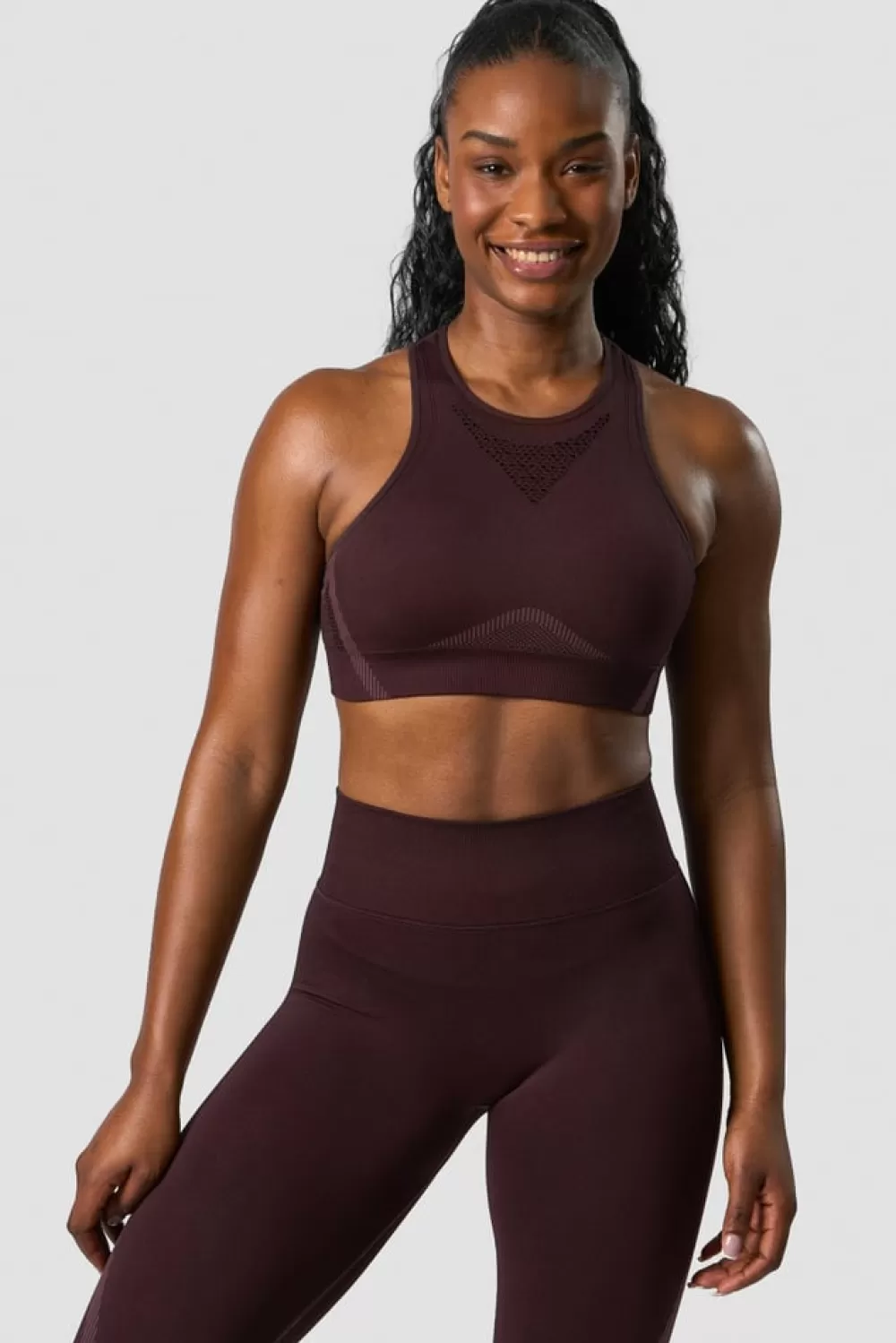 Women ICIW Impact Seamless Sports Bra Burgundy