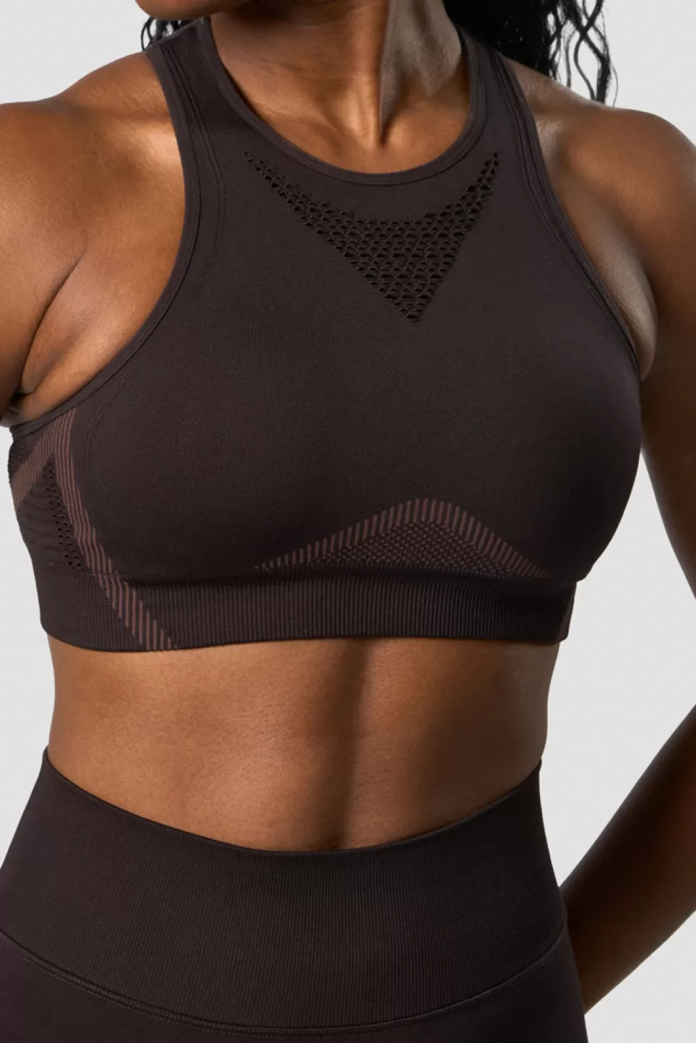 Women ICIW Impact Seamless Sports Bra Dark Brown