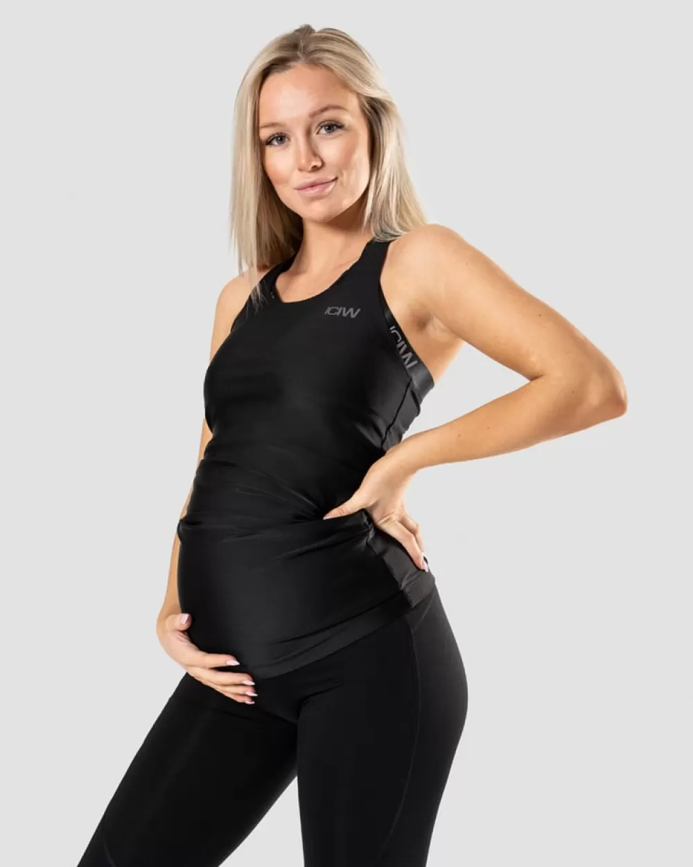 Women ICIW Maternity Grow Tank Top Black