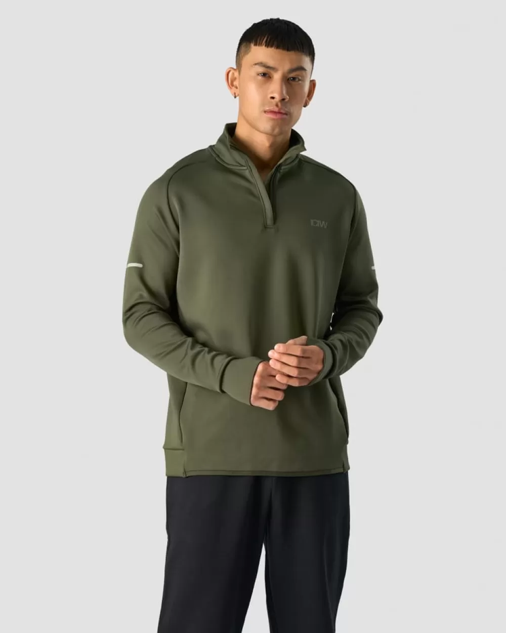 ICIW Mercury 1/4 Zip Crewneck Pine Green